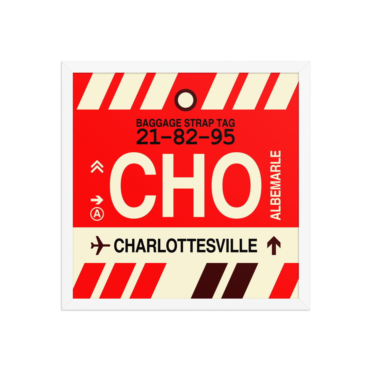 CHO Charlottesville Framed Print • Jet Age Baggage Tag Design • YHM Designs - Image 14