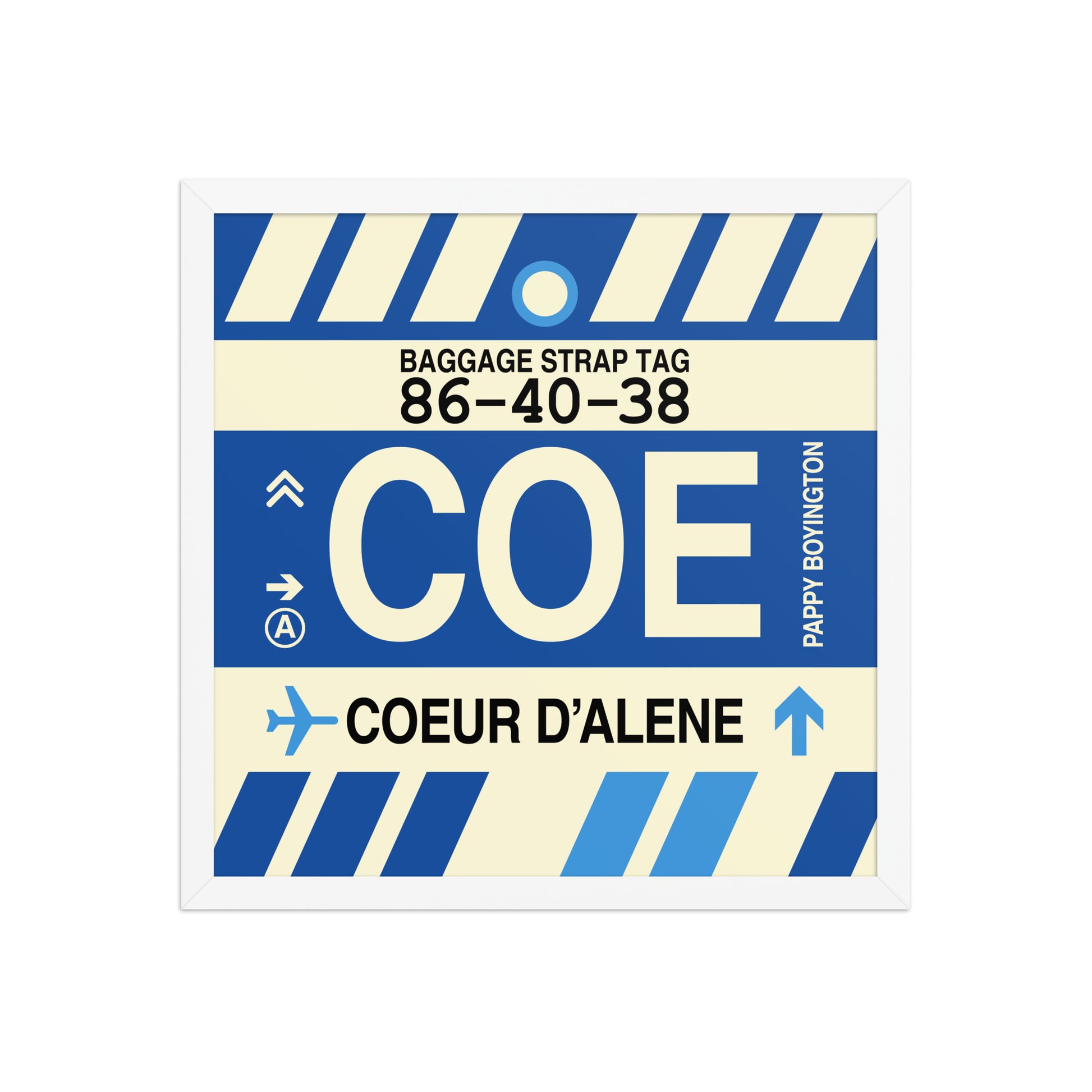 COE Coeur D'Alene Framed Print • Jet Age Baggage Tag Design • YHM Designs - Image 14
