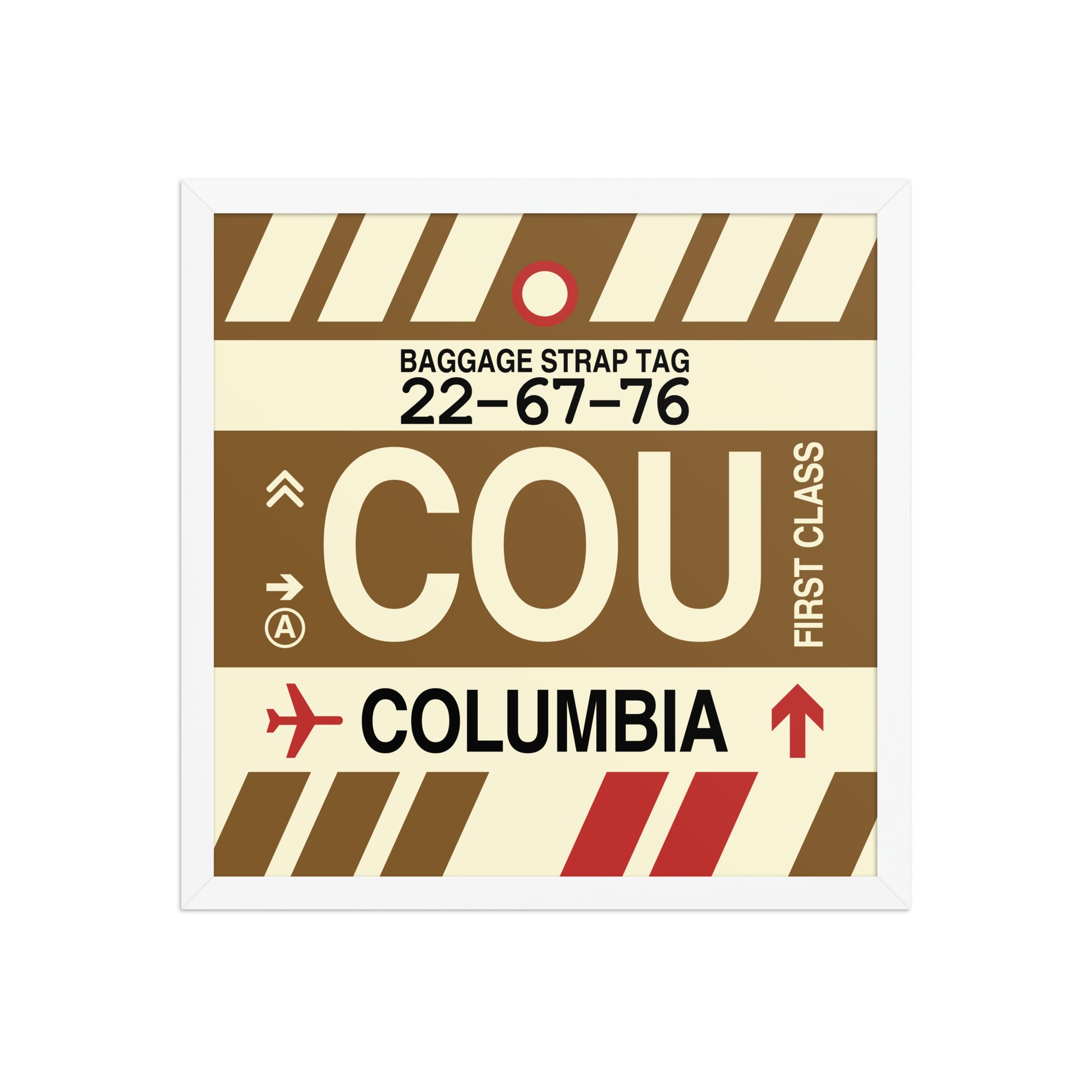COU Columbia Framed Print • Jet Age Baggage Tag Design • YHM Designs - Image 14
