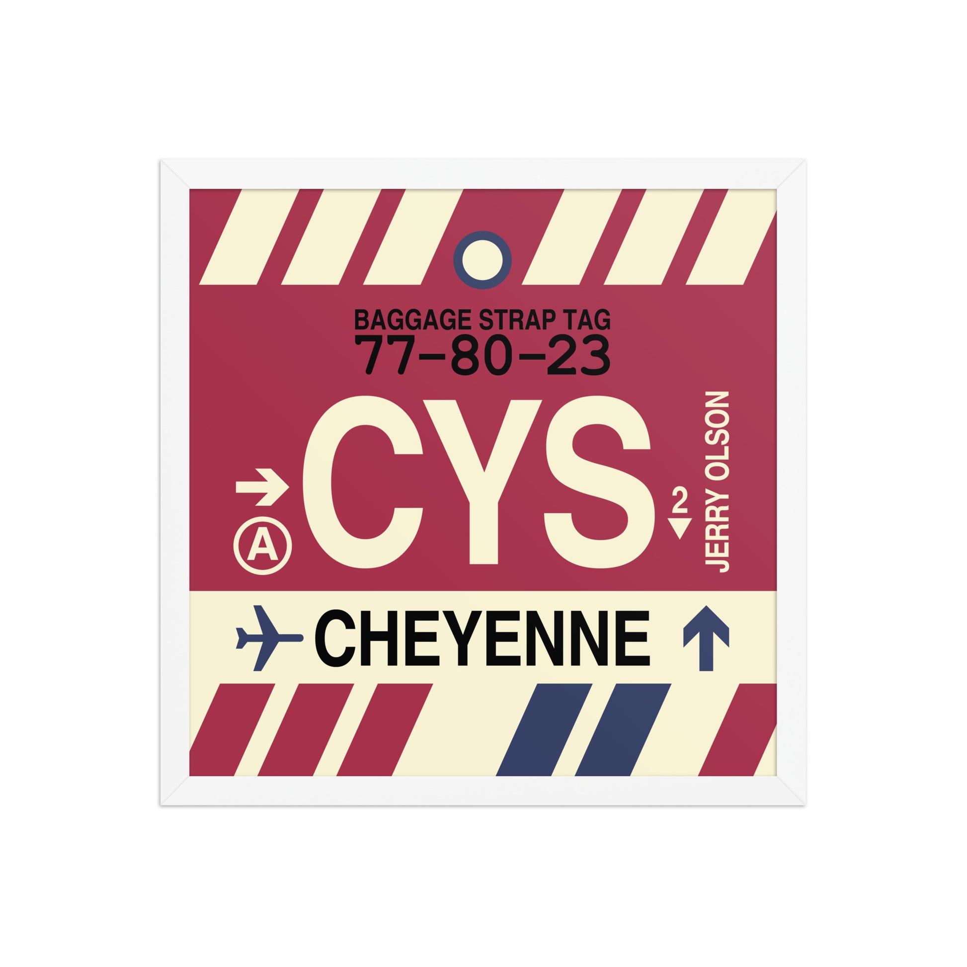 CYS Cheyenne Framed Print • Jet Age Baggage Tag Design • YHM Designs - Image 14