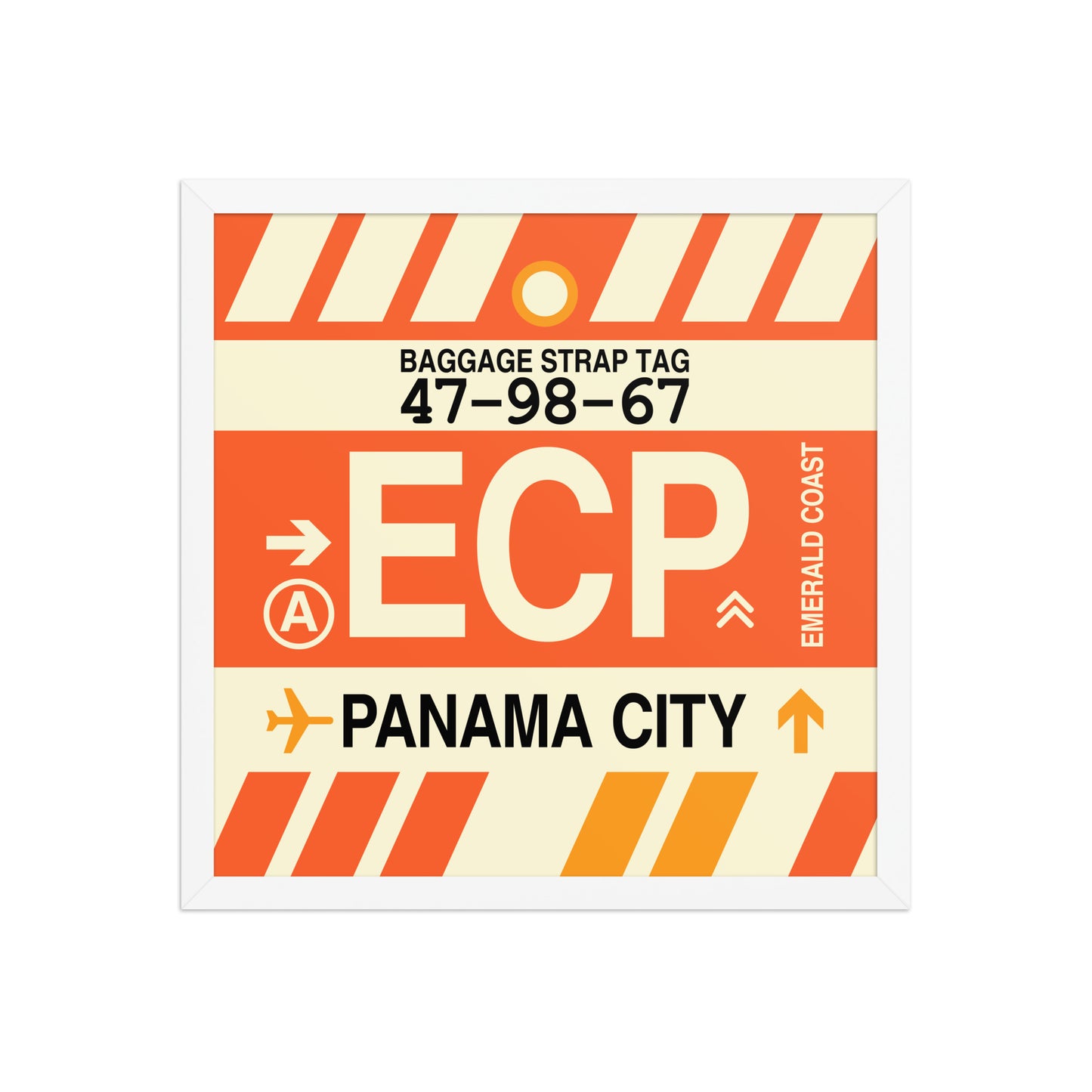 ECP Panama City Framed Print • Jet Age Baggage Tag Design • YHM Designs - Image 14