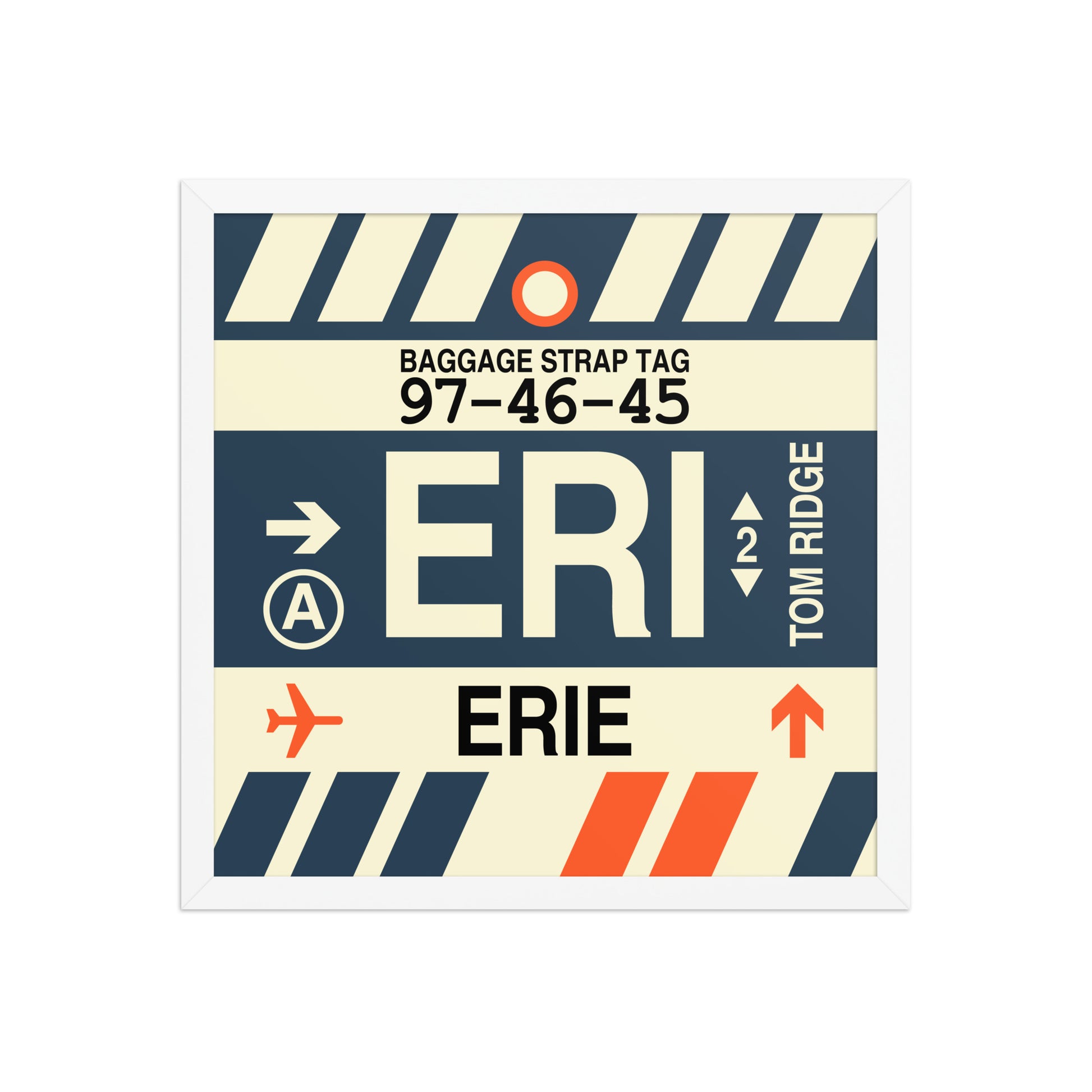 ERI Erie Framed Print • Jet Age Baggage Tag Design • YHM Designs - Image 14