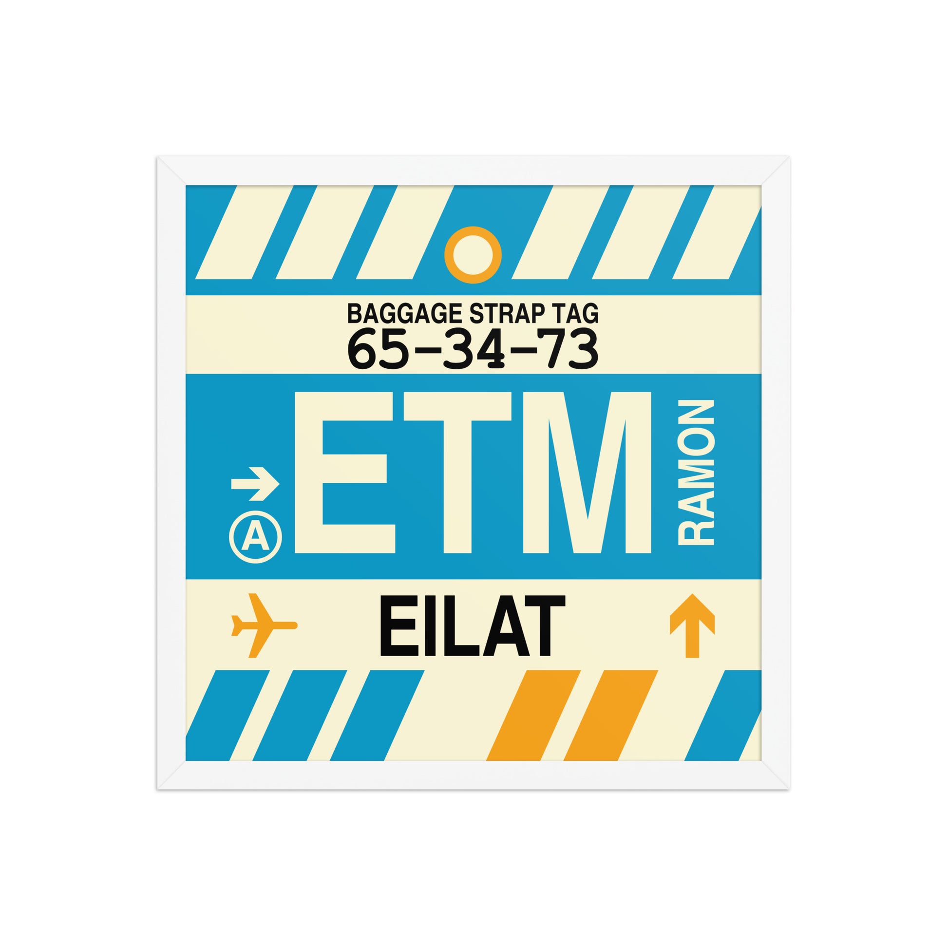 ETM Eilat Framed Print • Jet Age Baggage Tag Design • YHM Designs - Image 14