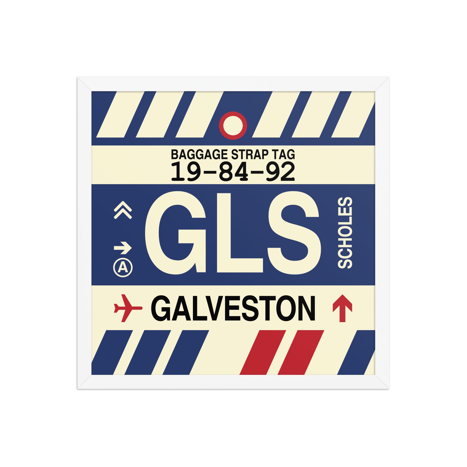 GLS Galveston Framed Print • Jet Age Baggage Tag Design • YHM Designs - Image 14