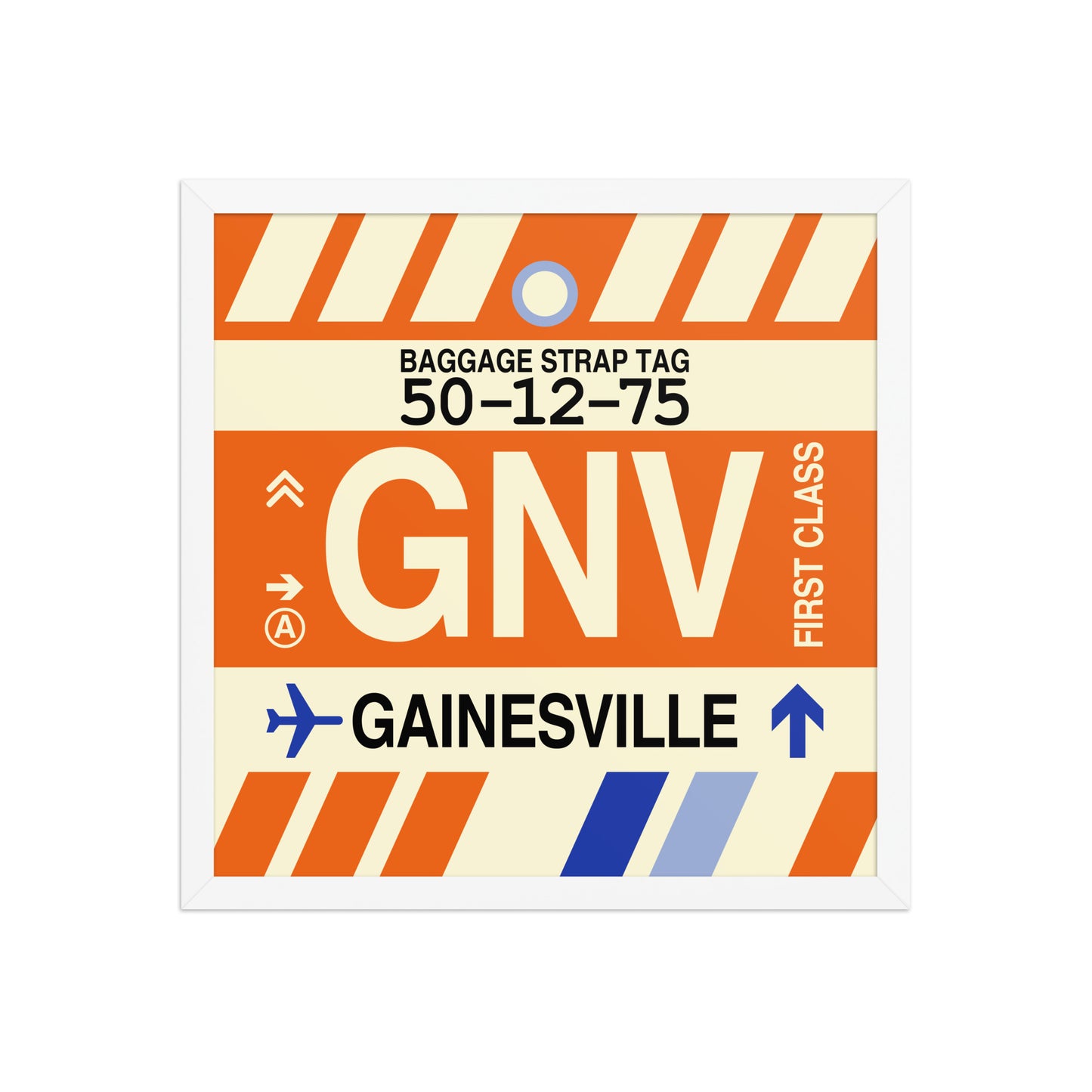 GNV Gainesville Framed Print • Jet Age Baggage Tag Design • YHM Designs - Image 14