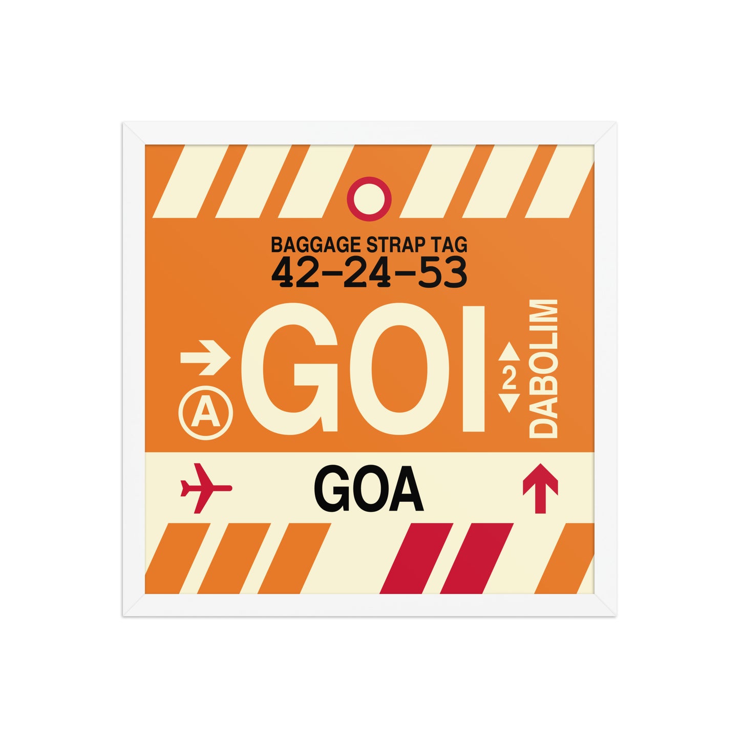 GOI Goa Framed Print • Jet Age Baggage Tag Design • YHM Designs - Image 14