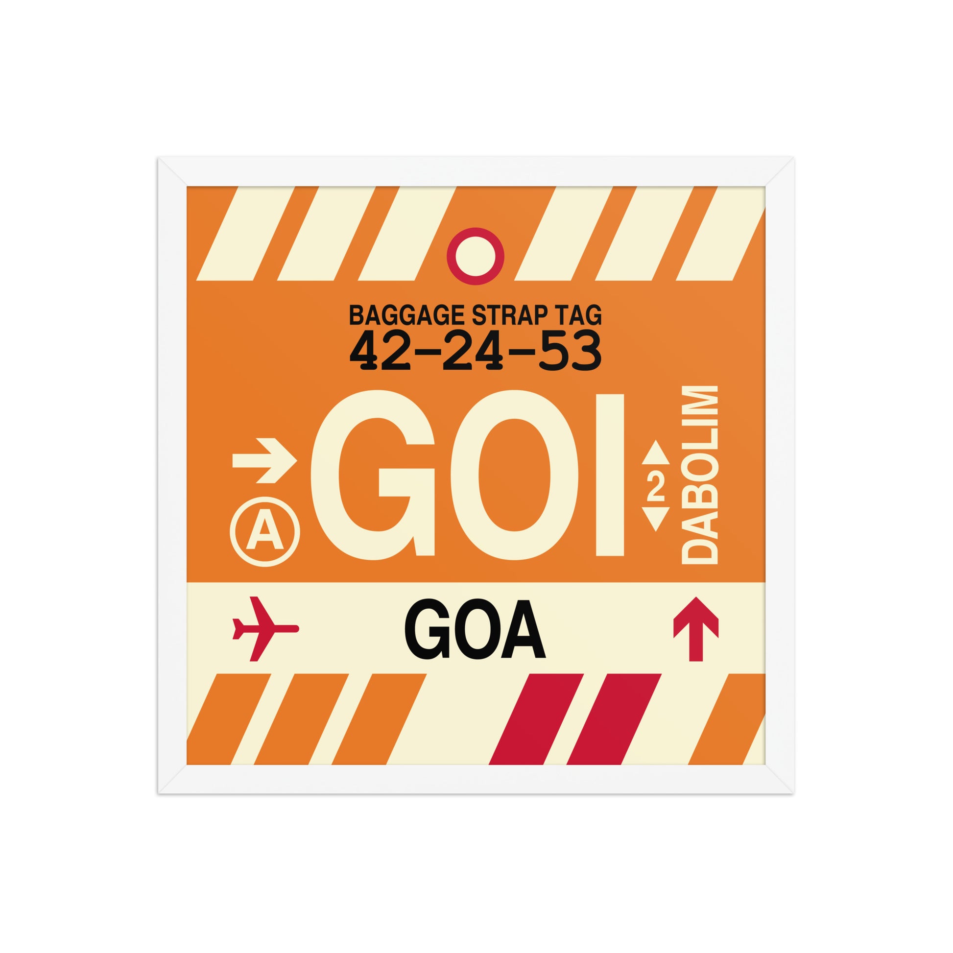 GOI Goa Framed Print • Jet Age Baggage Tag Design • YHM Designs - Image 14