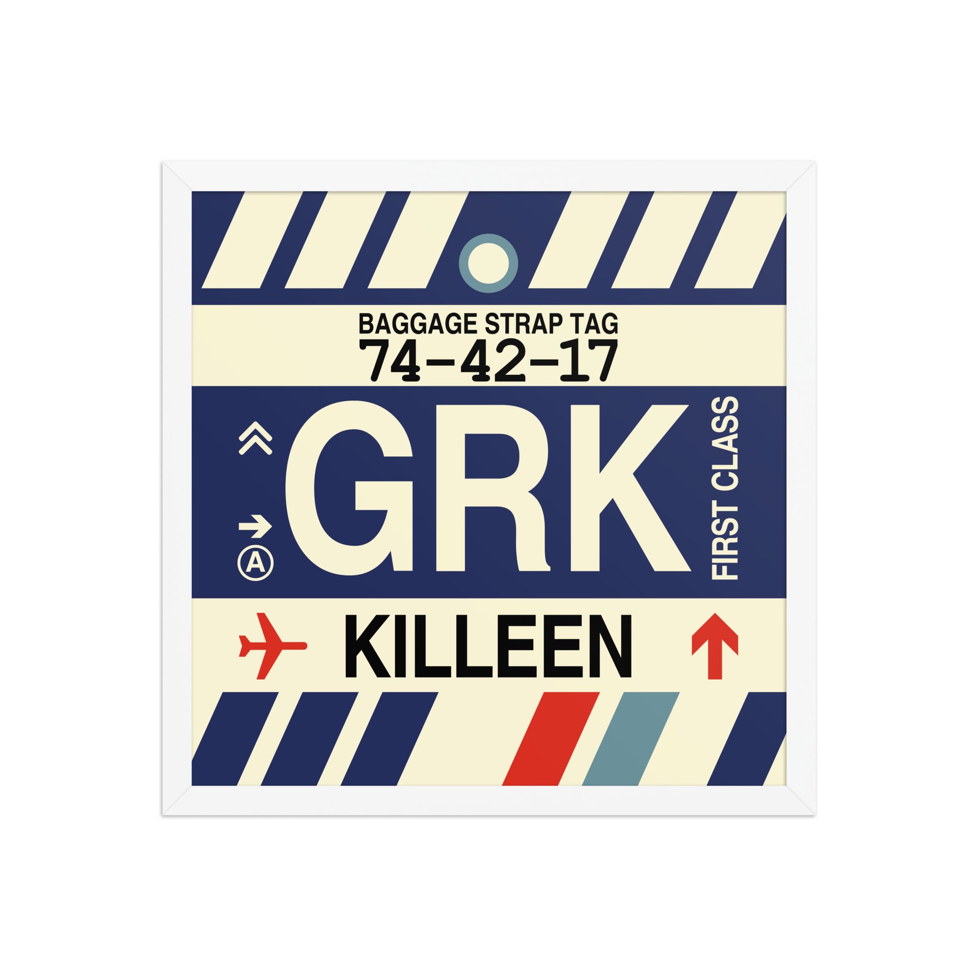 GRK Killeen Framed Print • Jet Age Baggage Tag Design • YHM Designs - Image 14