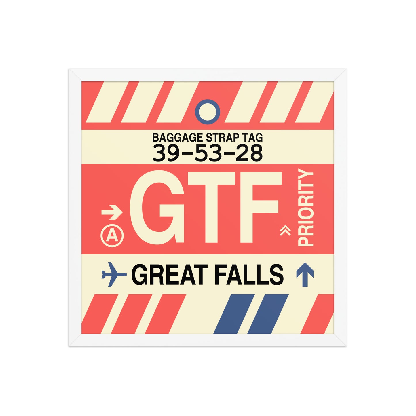 GTF Great Falls Framed Print • Jet Age Baggage Tag Design • YHM Designs - Image 14