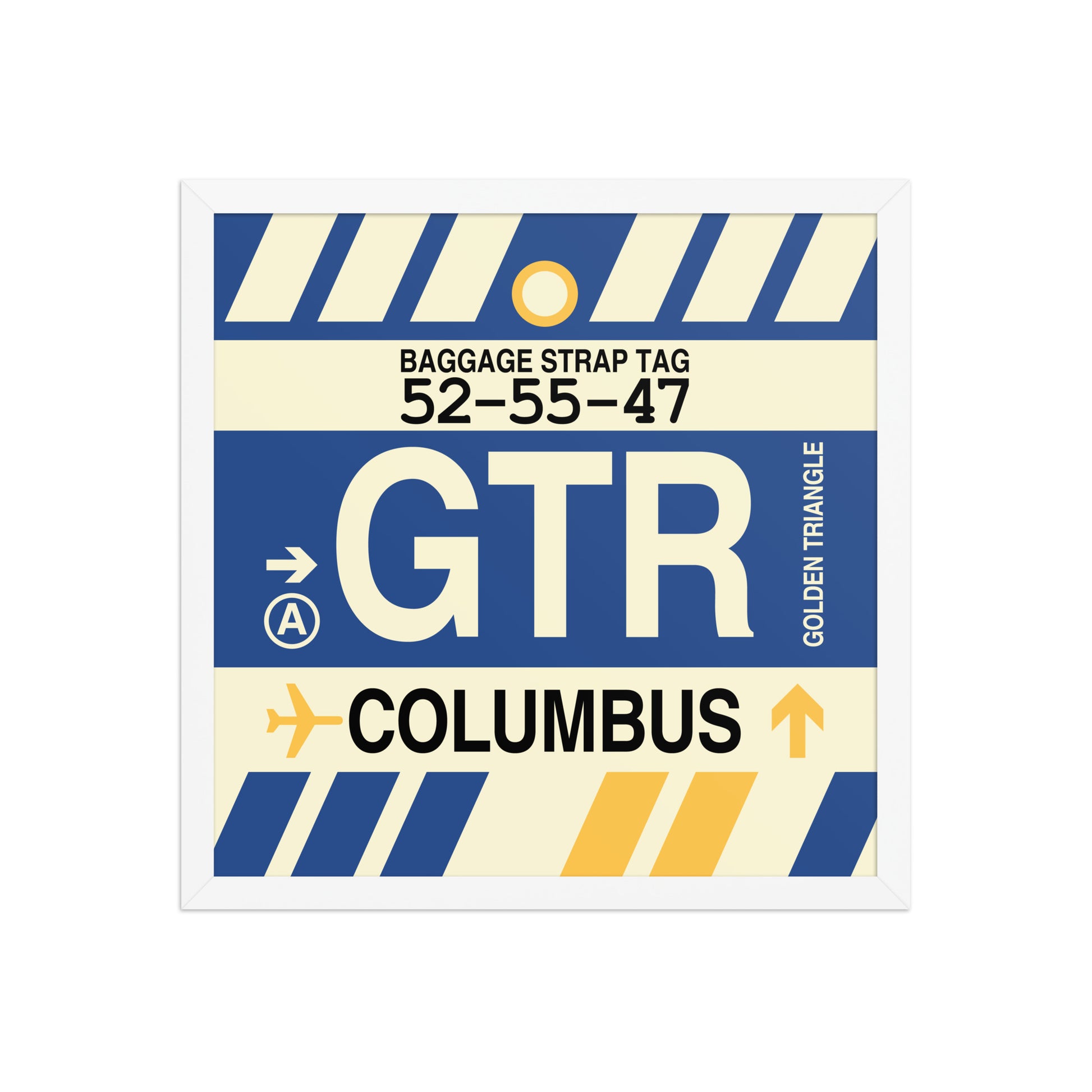 GTR Columbus Framed Print • Jet Age Baggage Tag Design • YHM Designs - Image 14