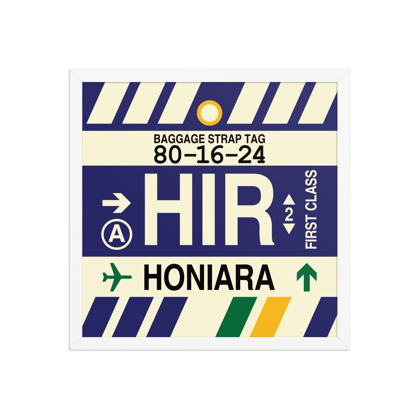 HIR Honiara Framed Print • Jet Age Baggage Tag Design • YHM Designs - Image 14