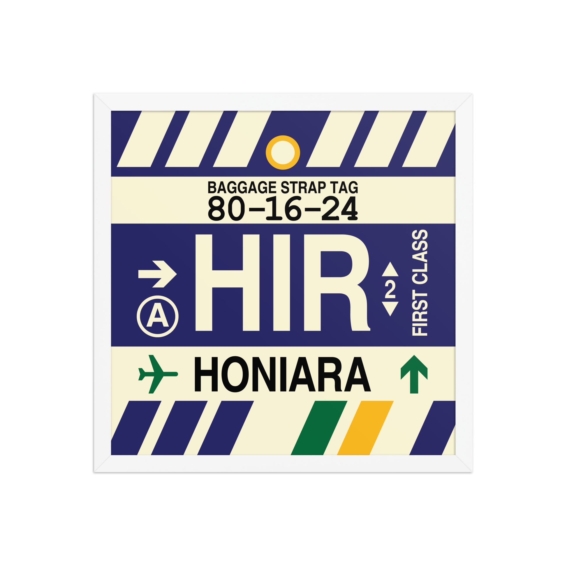 HIR Honiara Framed Print • Jet Age Baggage Tag Design • YHM Designs - Image 14