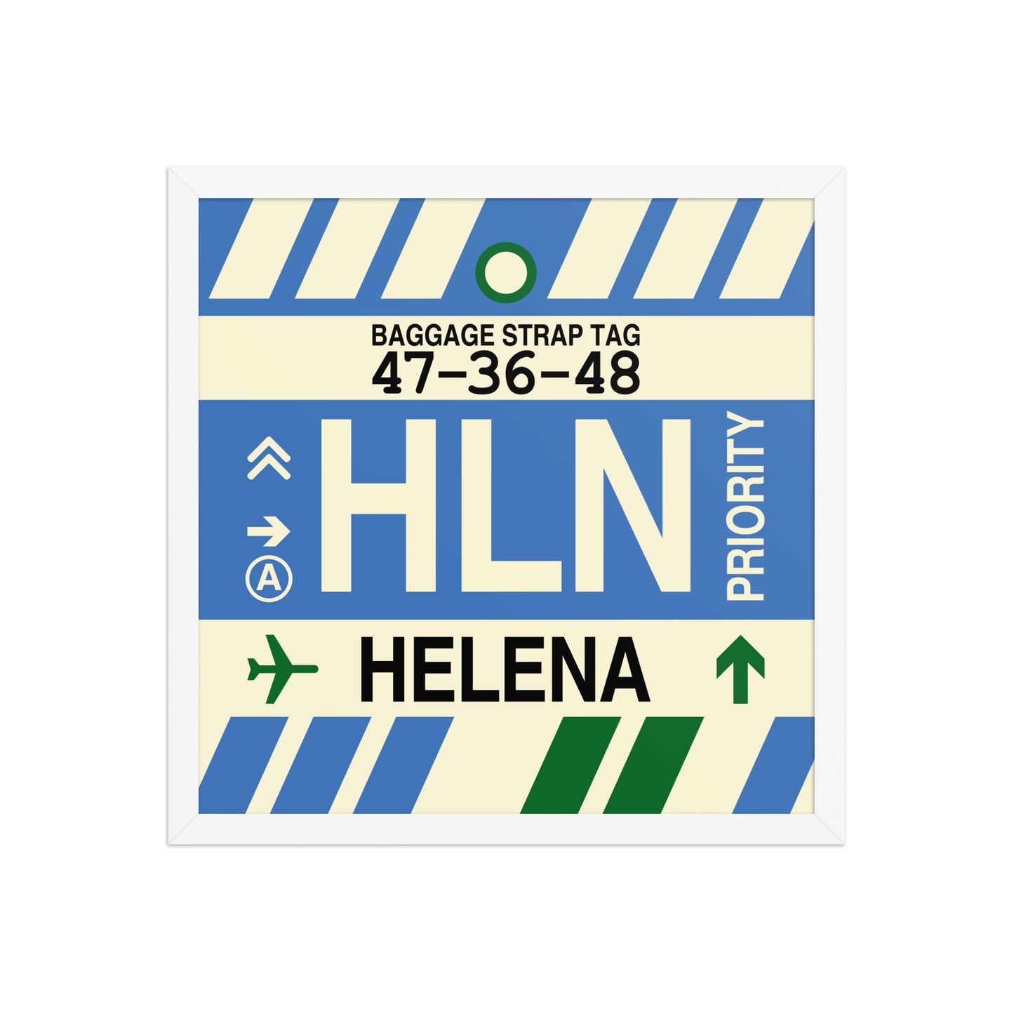 HLN Helena Framed Print • Jet Age Baggage Tag Design • YHM Designs - Image 14