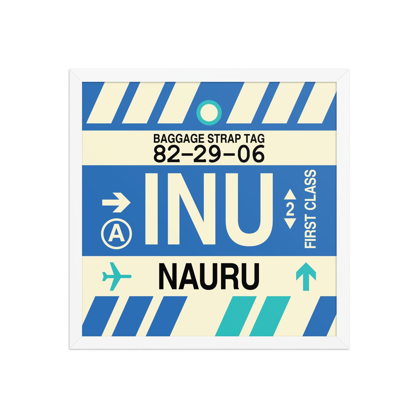 INU Nauru Framed Print • Jet Age Baggage Tag Design • YHM Designs - Image 14