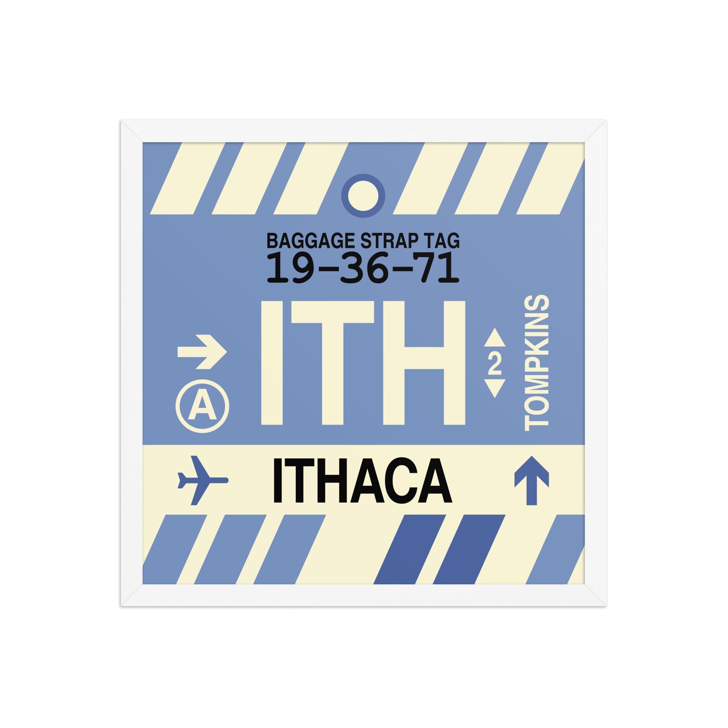 ITH Ithaca Framed Print • Jet Age Baggage Tag Design • YHM Designs - Image 14