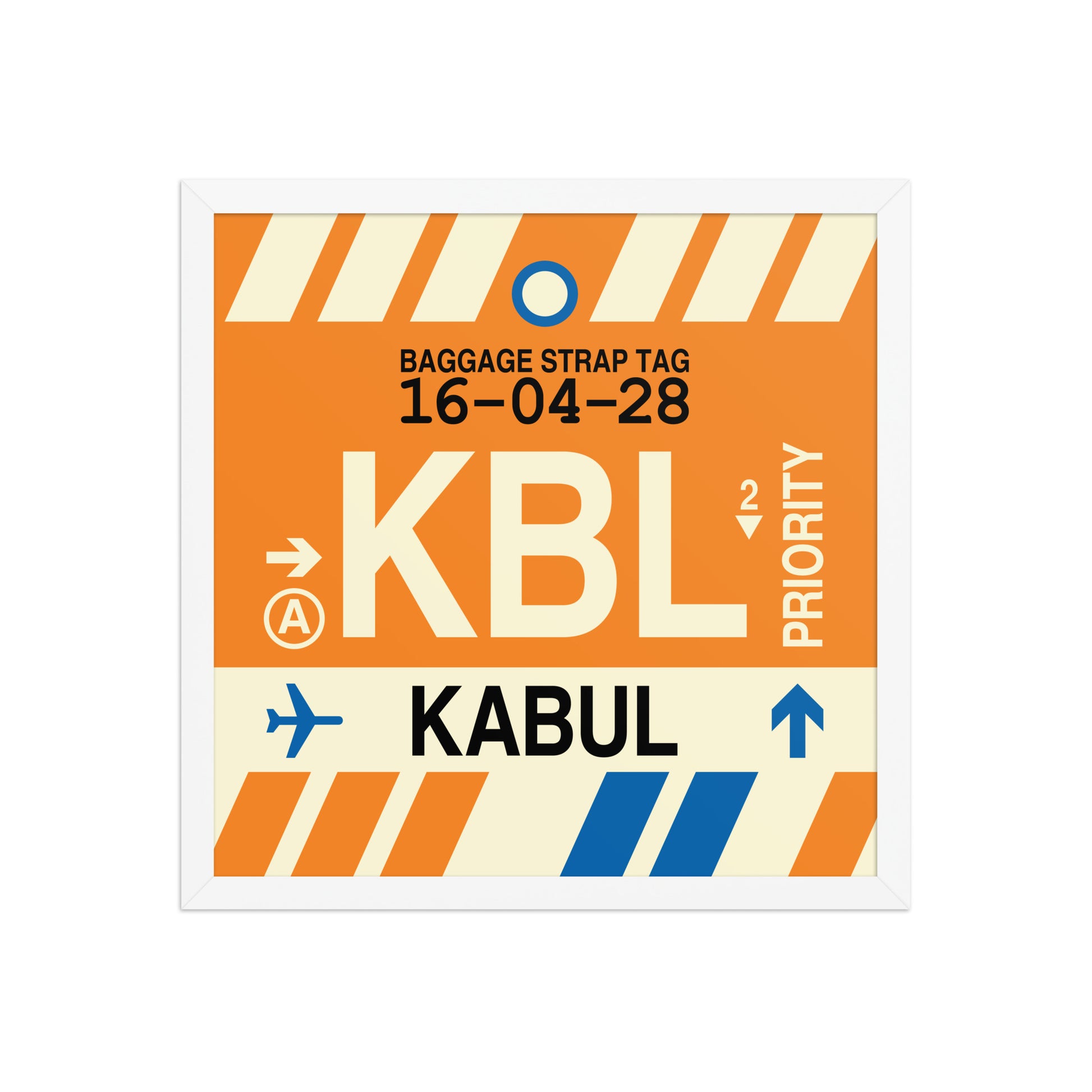 KBL Kabul Framed Print • Jet Age Baggage Tag Design • YHM Designs - Image 14