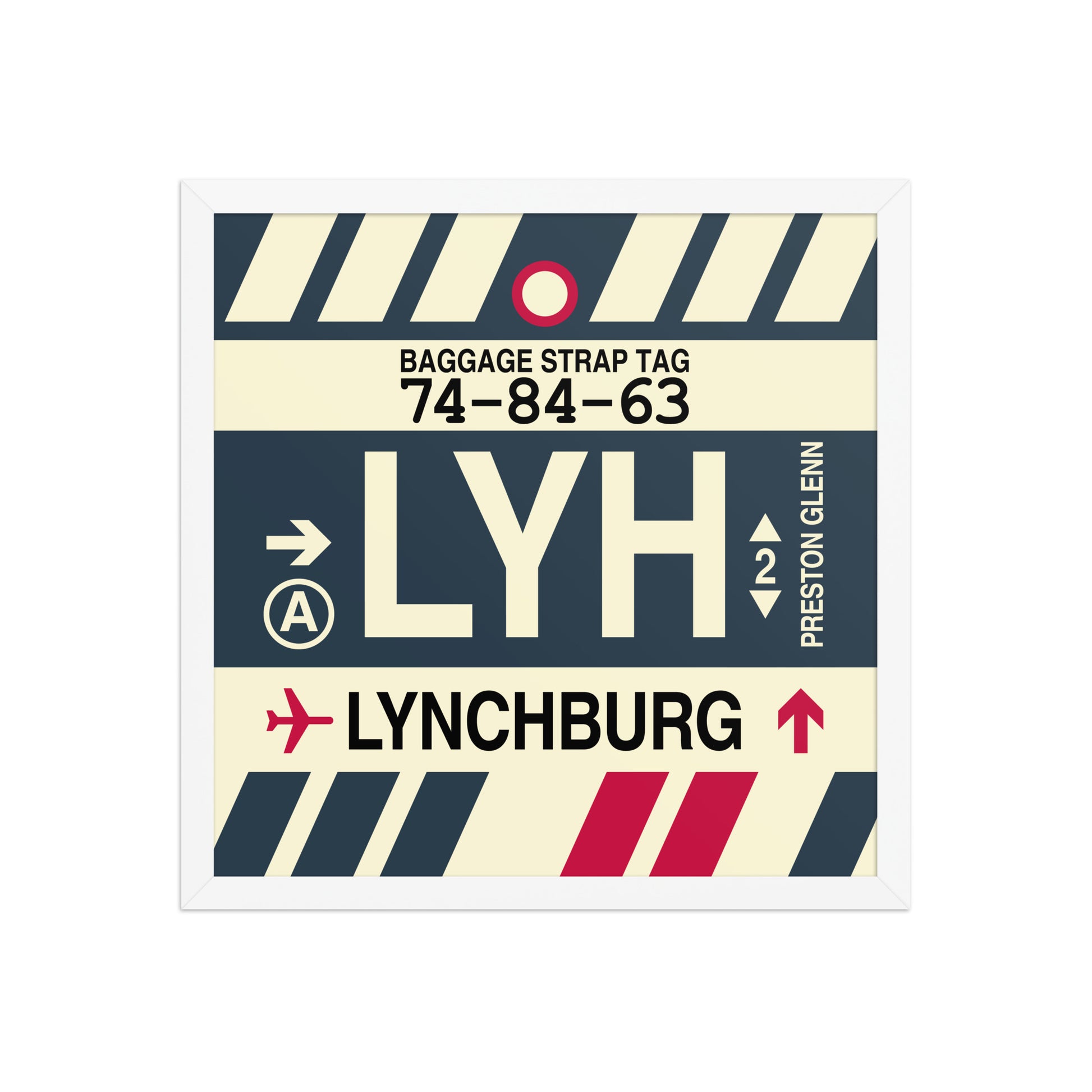 LYH Lynchburg Framed Print • Jet Age Baggage Tag Design • YHM Designs - Image 14