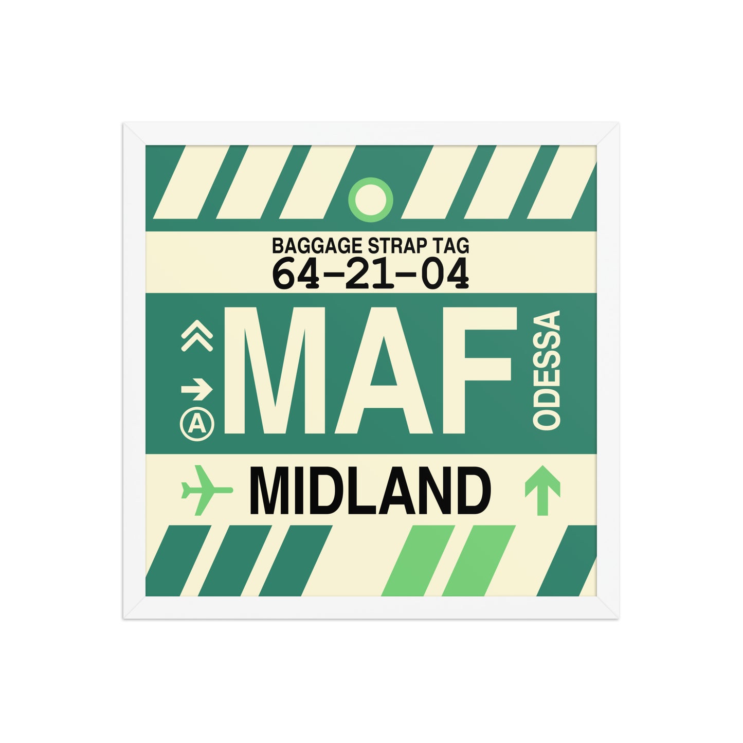 MAF Midland-Odessa Framed Print • Jet Age Baggage Tag Design • YHM Designs - Image 14