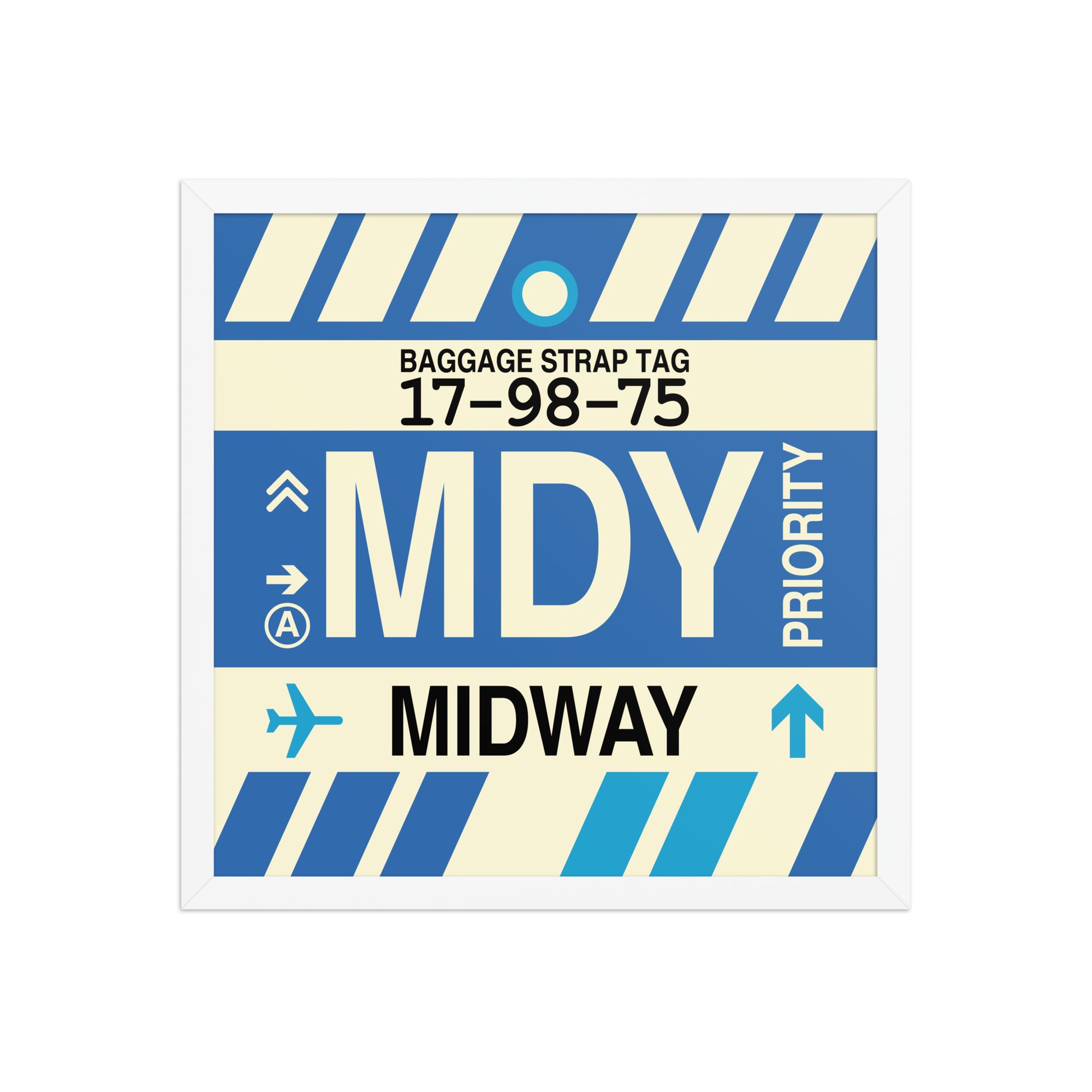 MDY Midway Framed Print • Jet Age Baggage Tag Design • YHM Designs - Image 14