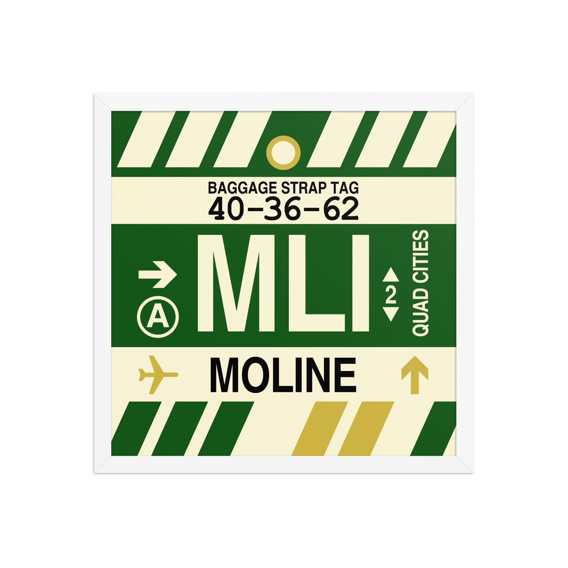 MLI Moline Framed Print • Jet Age Baggage Tag Design • YHM Designs - Image 14