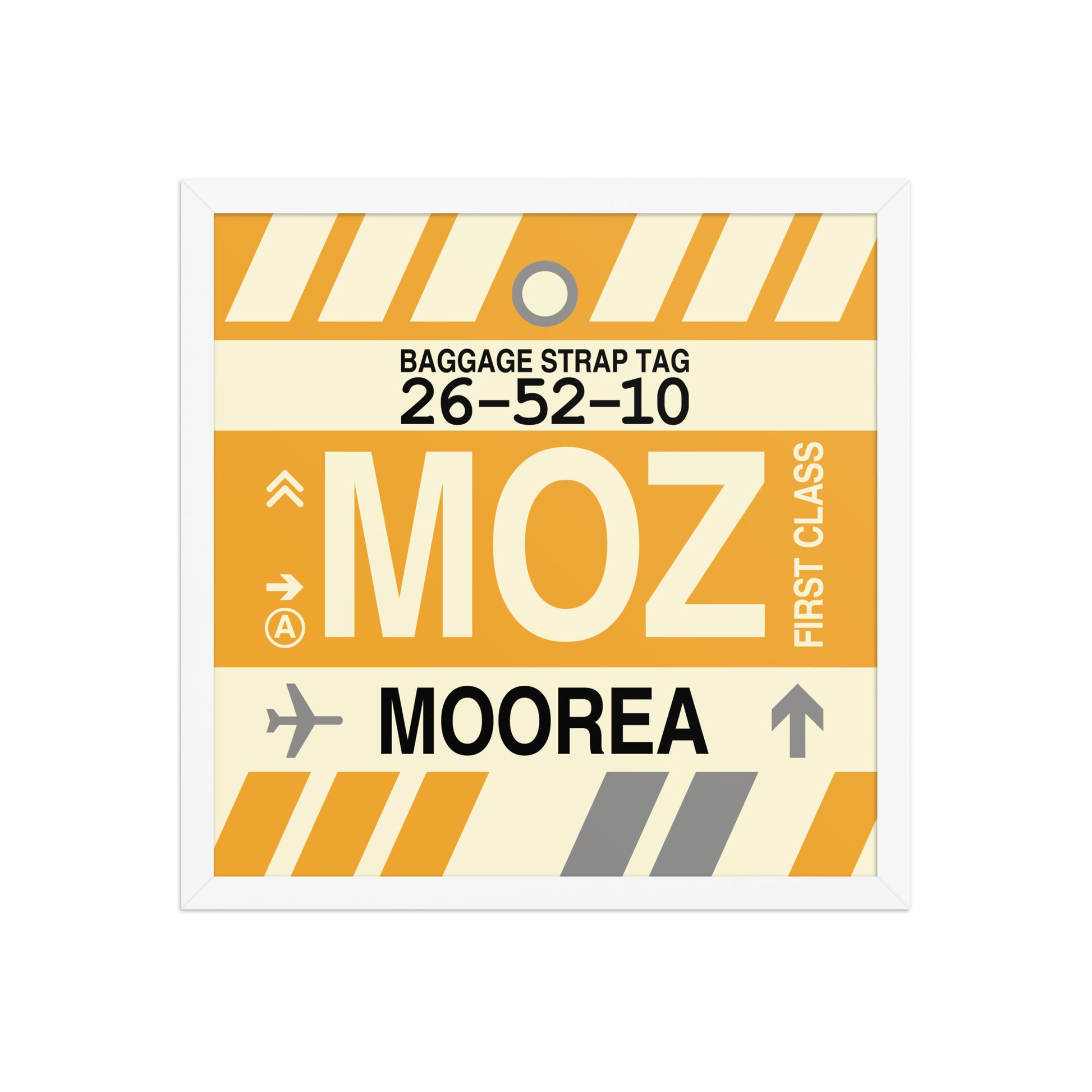 MOZ Moorea Framed Print • Jet Age Baggage Tag Design • YHM Designs - Image 14