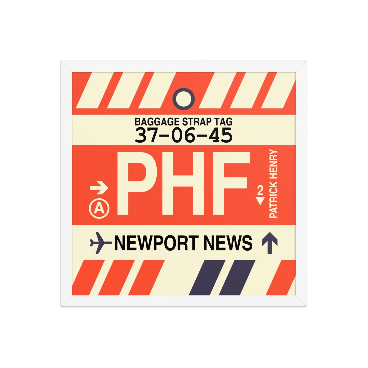 PHF Newport News Framed Print • Jet Age Baggage Tag Design • YHM Designs - Image 14