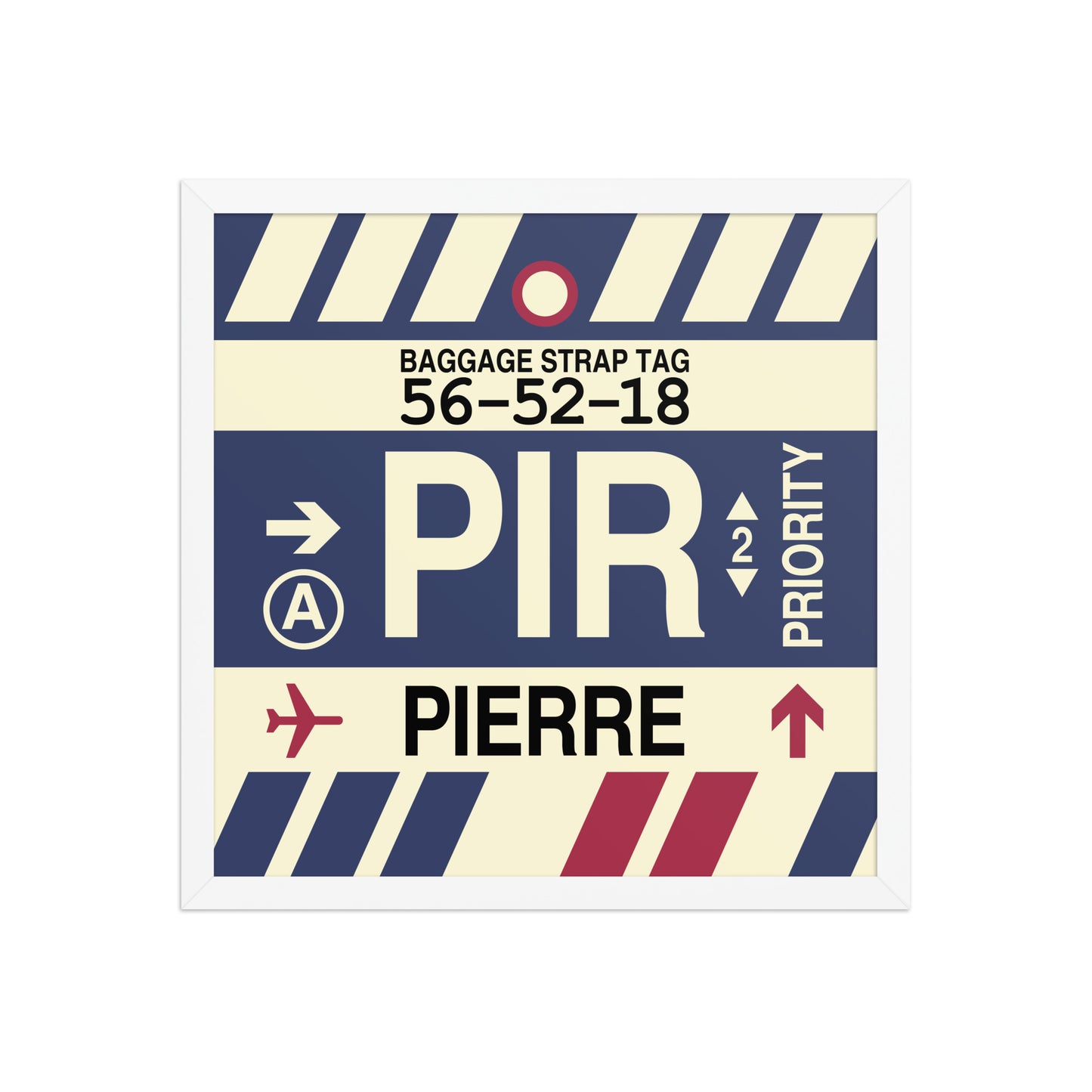 PIR Pierre Framed Print • Jet Age Baggage Tag Design • YHM Designs - Image 14