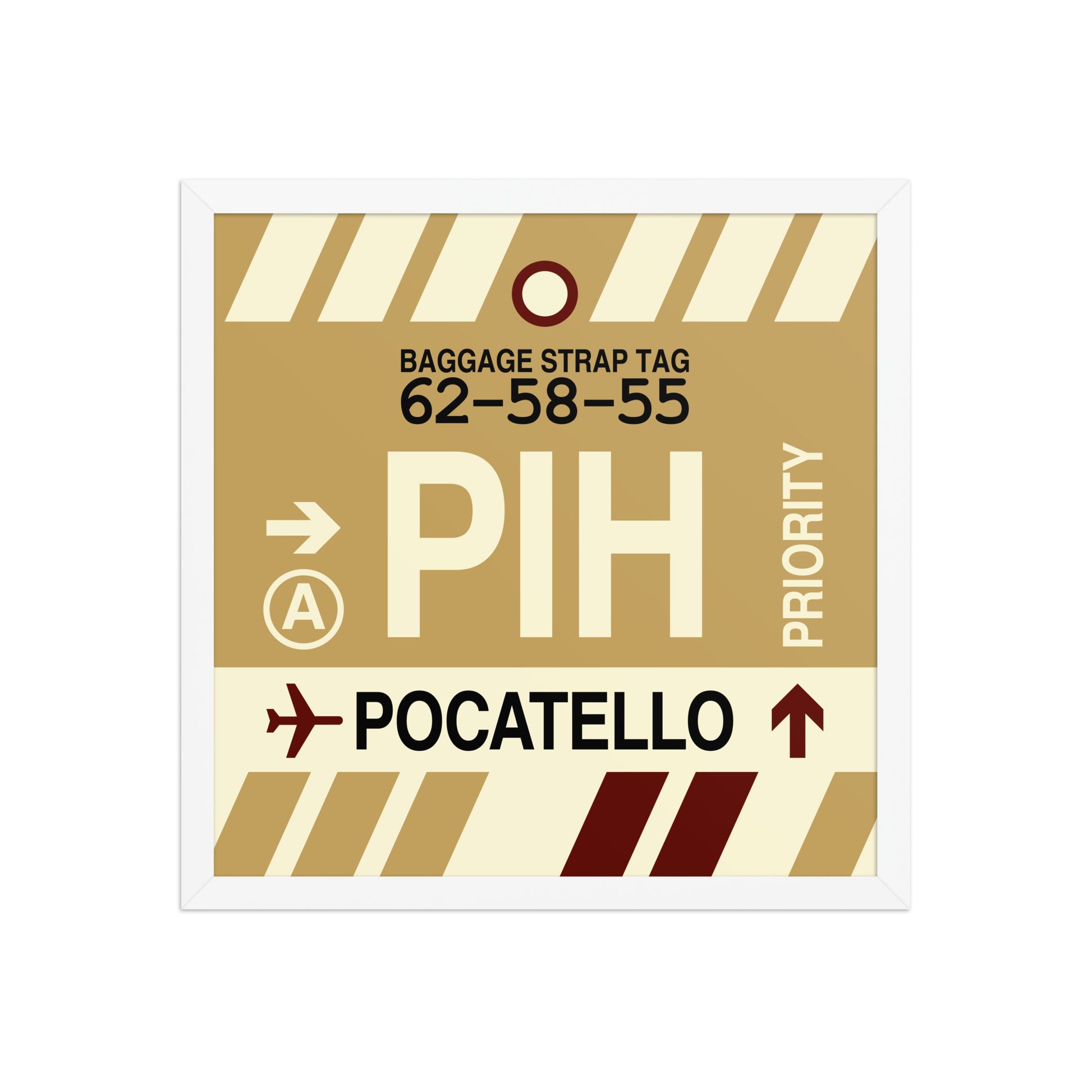 PIH Pocatello Framed Print • Jet Age Baggage Tag Design • YHM Designs - Image 14