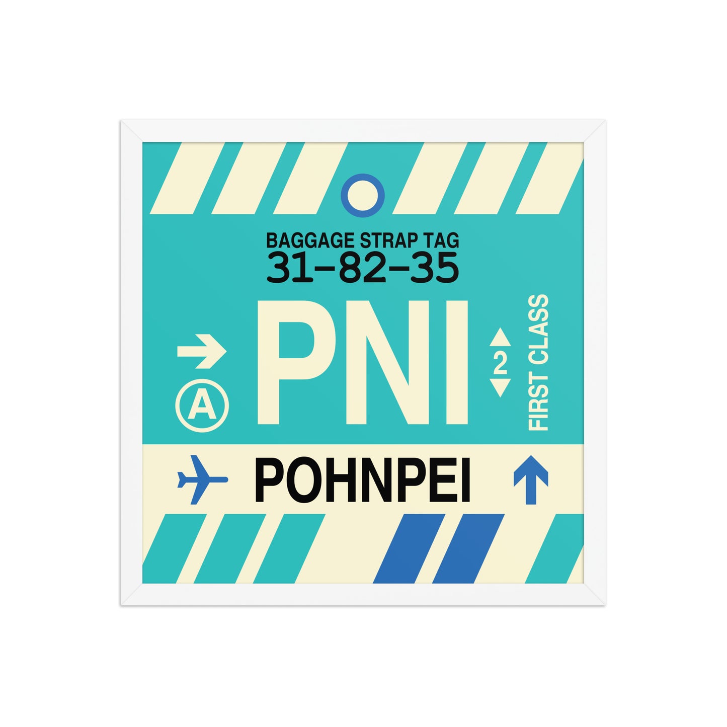 PNI Pohnpei Framed Print • Jet Age Baggage Tag Design • YHM Designs - Image 14