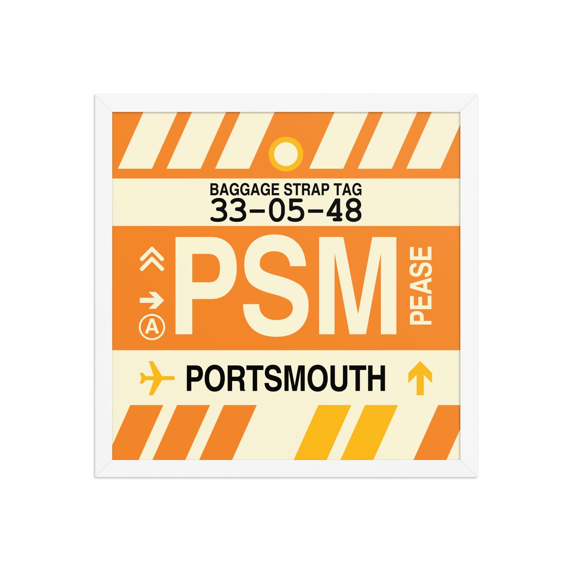 PSM Portsmouth Framed Print • Jet Age Baggage Tag Design • YHM Designs - Image 14