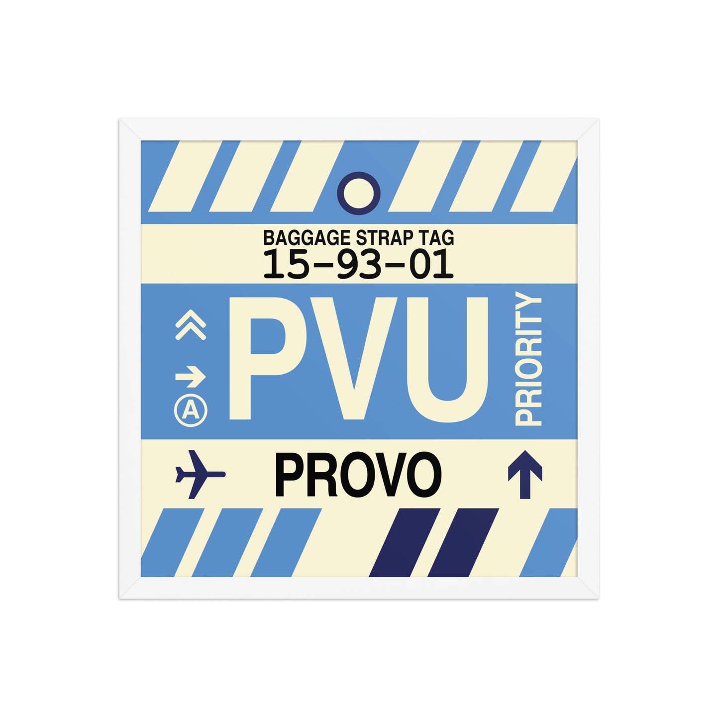 PVU Provo Framed Print • Jet Age Baggage Tag Design • YHM Designs - Image 14