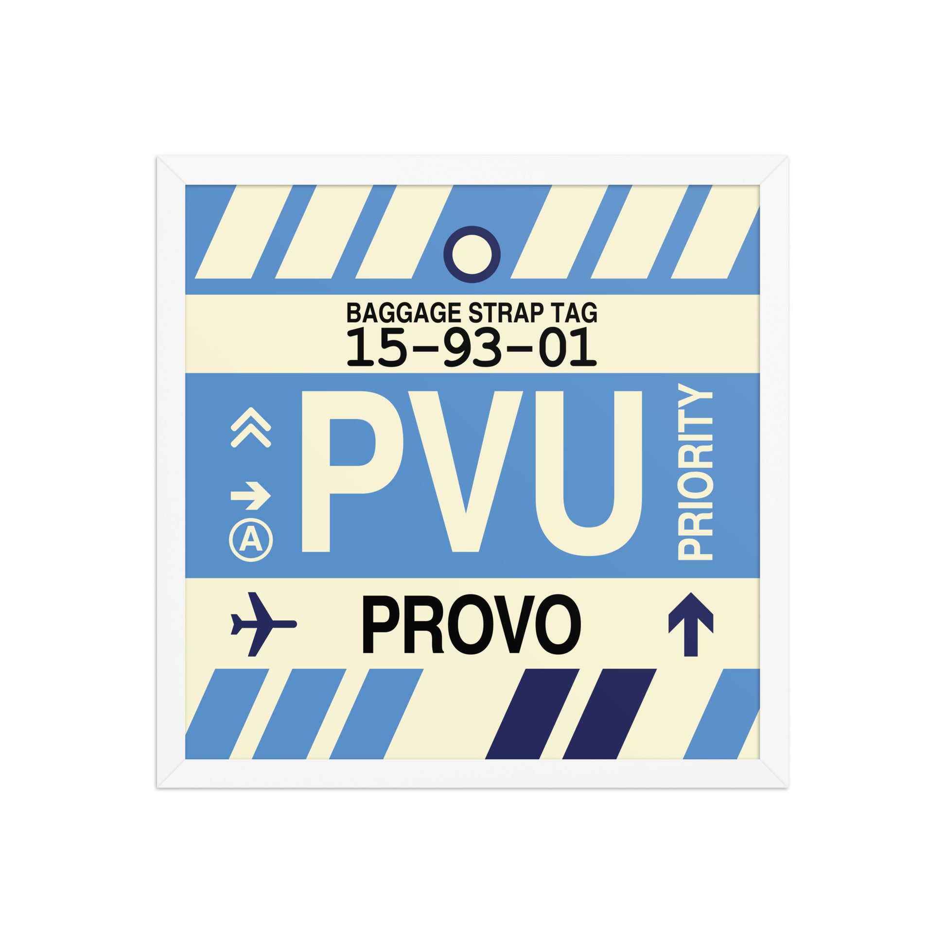 PVU Provo Framed Print • Jet Age Baggage Tag Design • YHM Designs - Image 14
