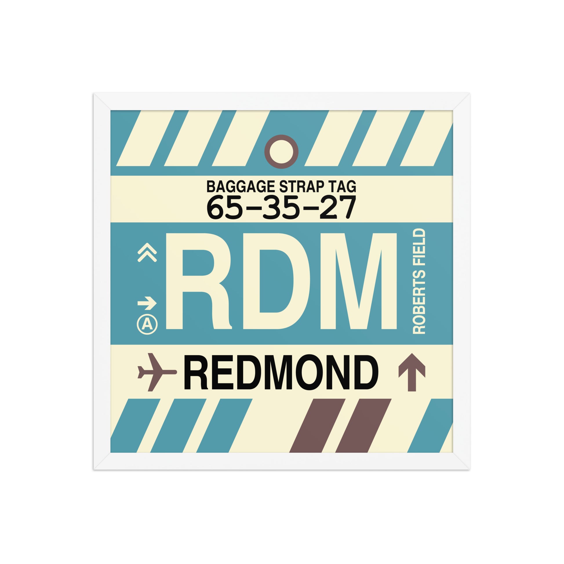 RDM Redmond Framed Print • Jet Age Baggage Tag Design • YHM Designs - Image 14