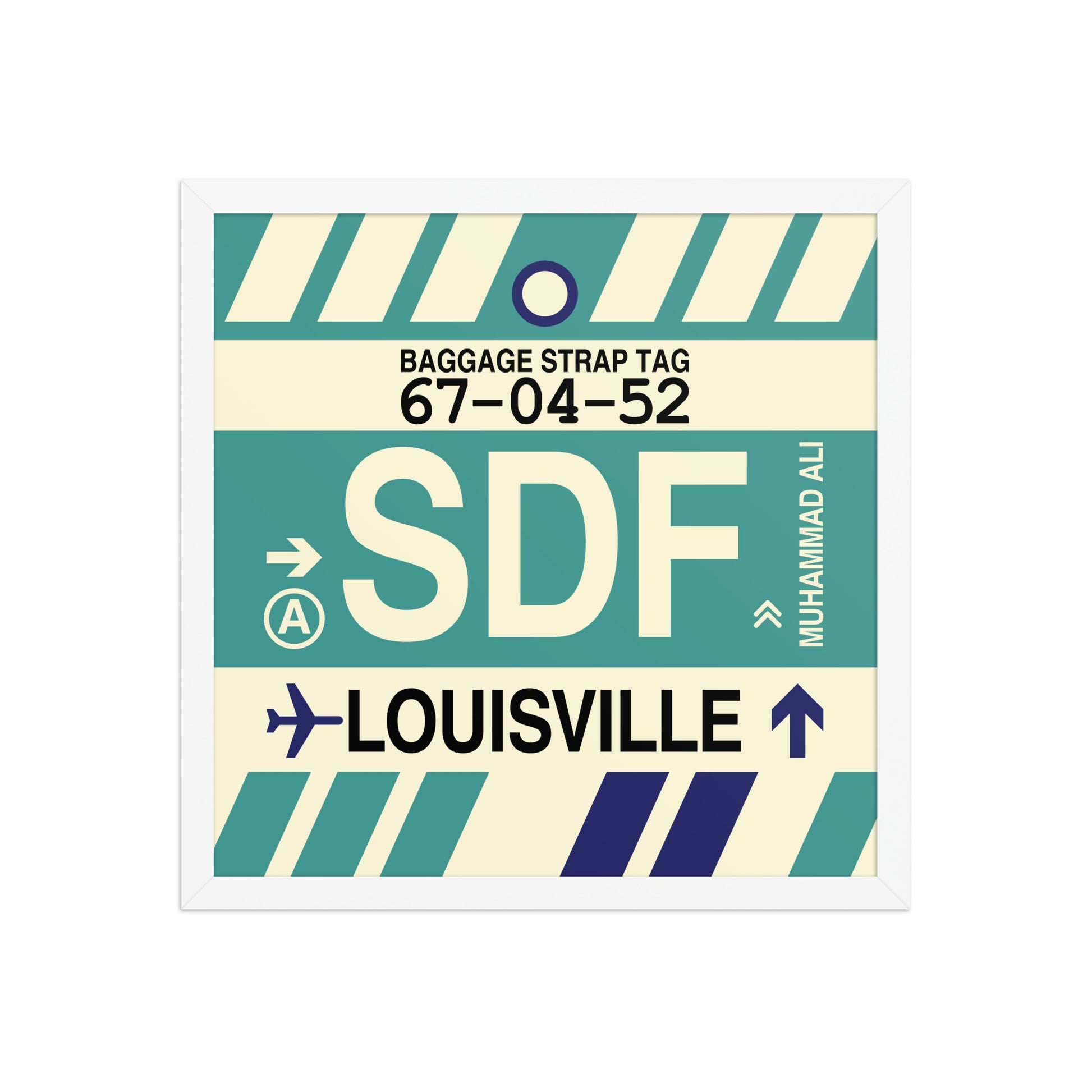 SDF Louisville Framed Print • Jet Age Baggage Tag Design • YHM Designs - Image 14