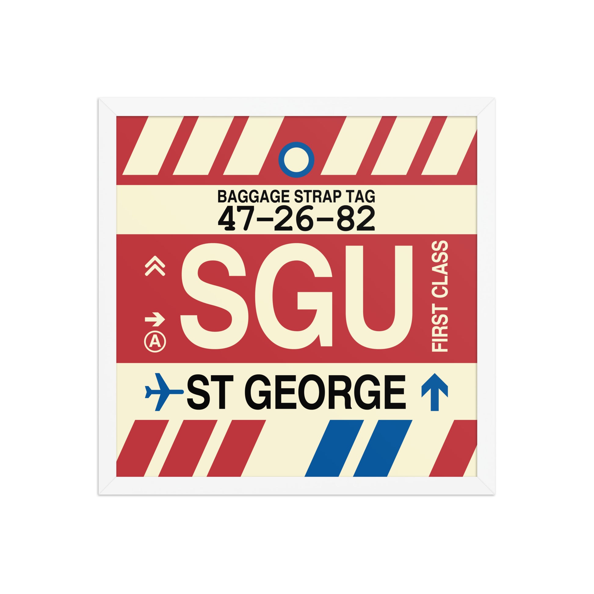 SGU St. George Framed Print • Jet Age Baggage Tag Design • YHM Designs - Image 14