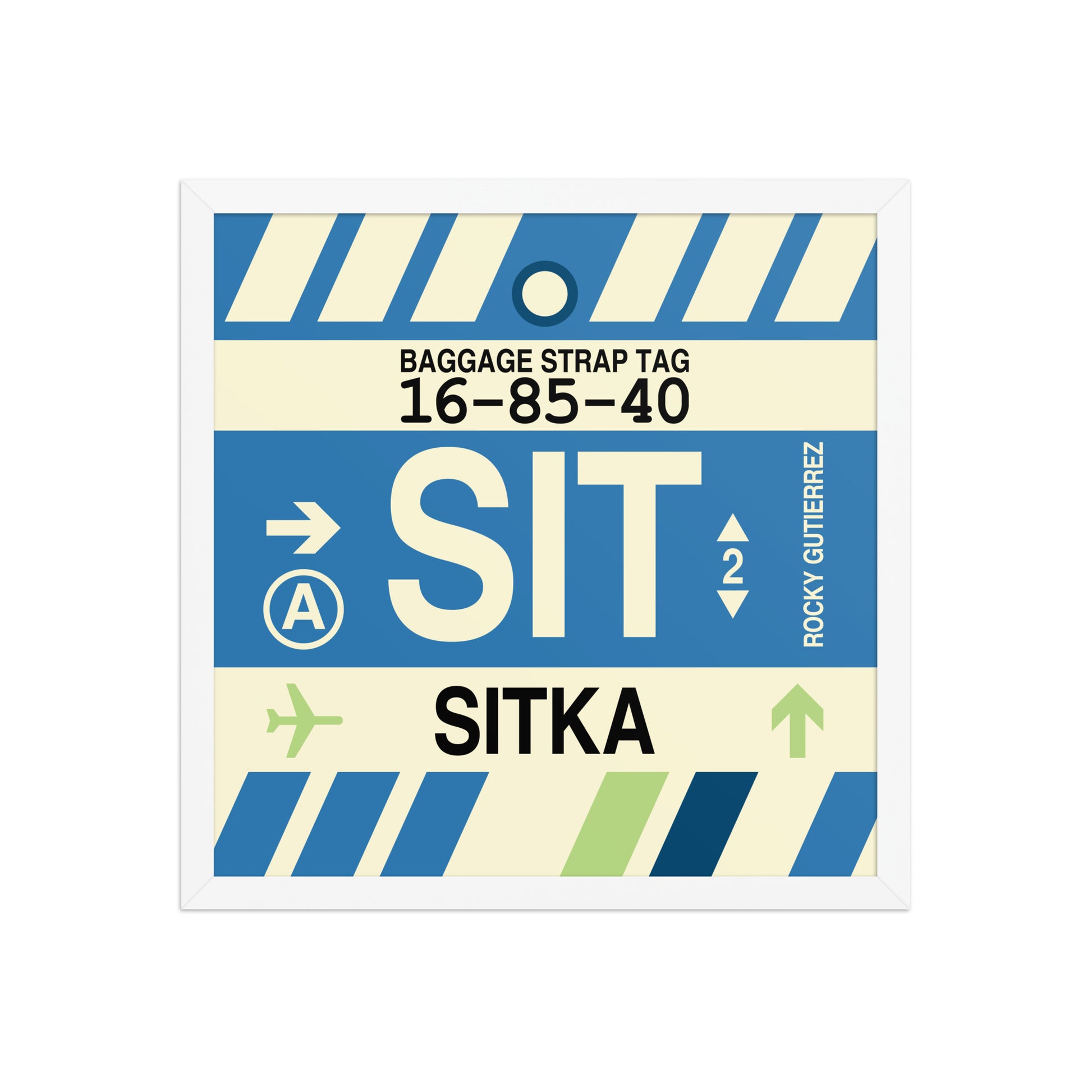 SIT Sitka Framed Print • Jet Age Baggage Tag Design • YHM Designs - Image 14