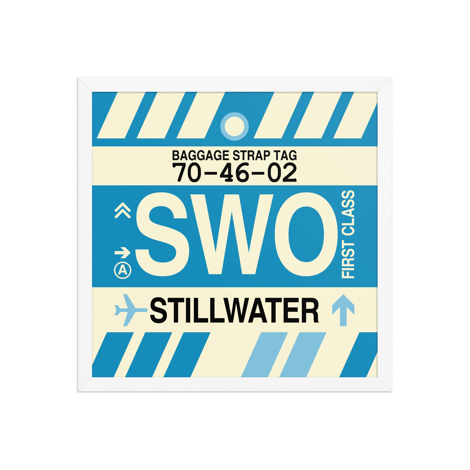 SWO Stillwater Framed Print • Jet Age Baggage Tag Design • YHM Designs - Image 14