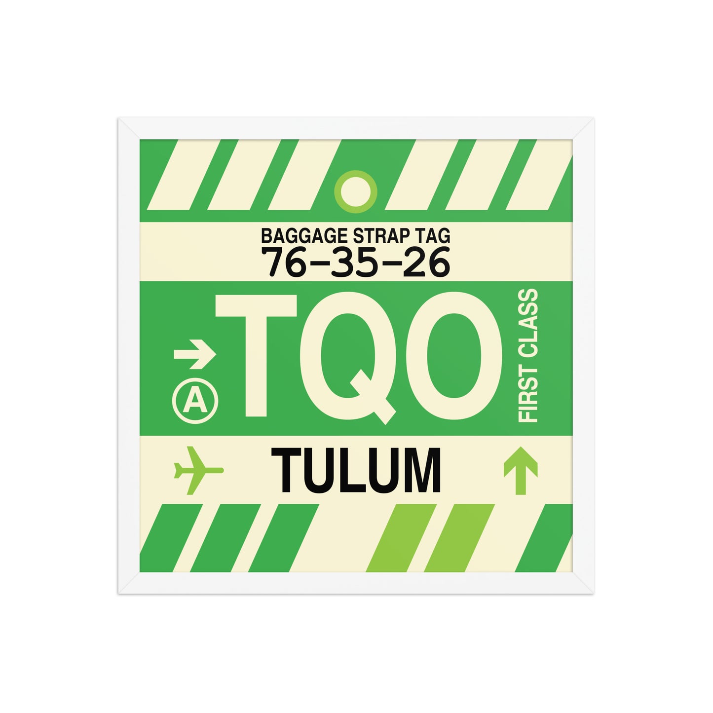 TQO Tulum Framed Print • Jet Age Baggage Tag Design • YHM Designs - Image 14