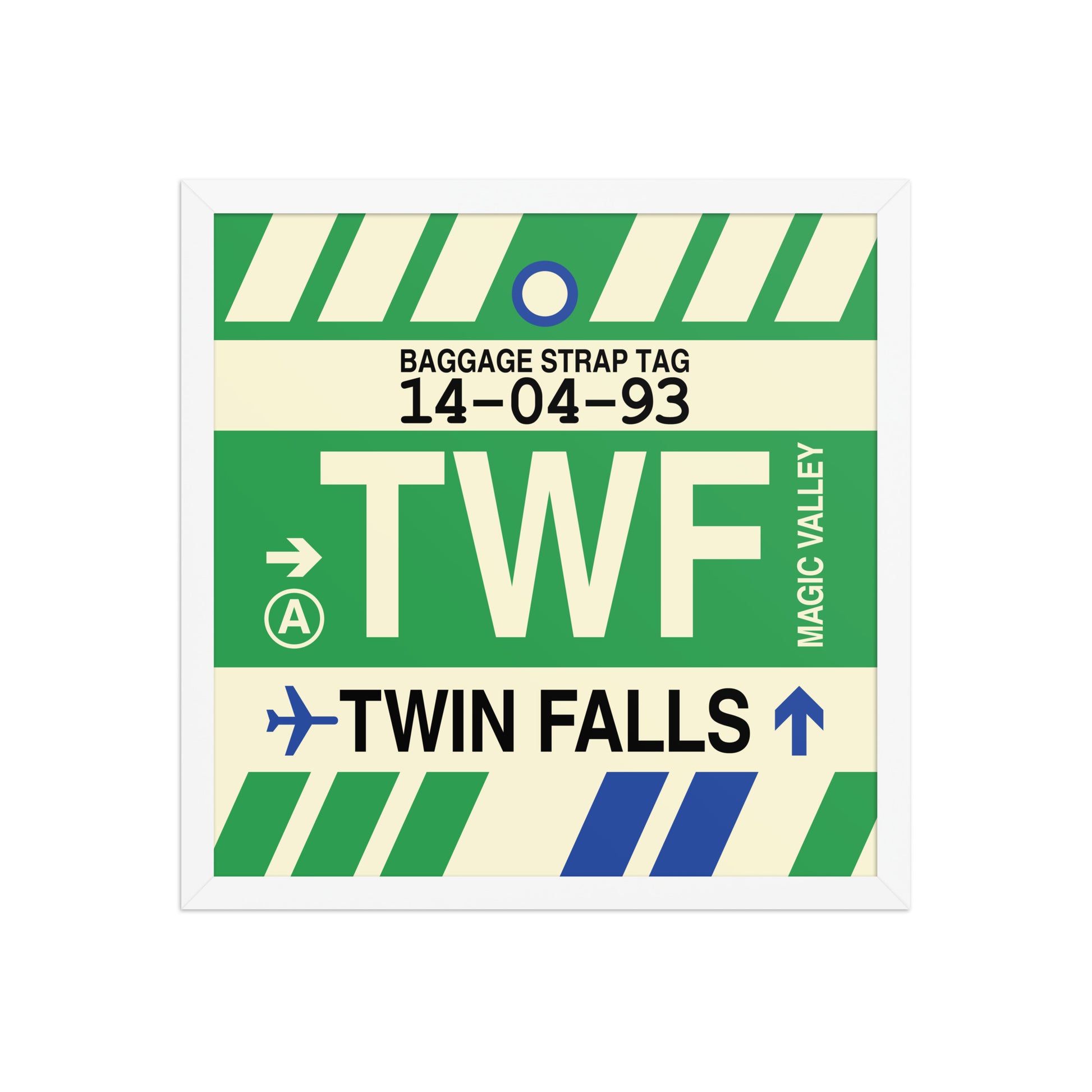 TWF Twin Falls Framed Print • Jet Age Baggage Tag Design • YHM Designs - Image 14