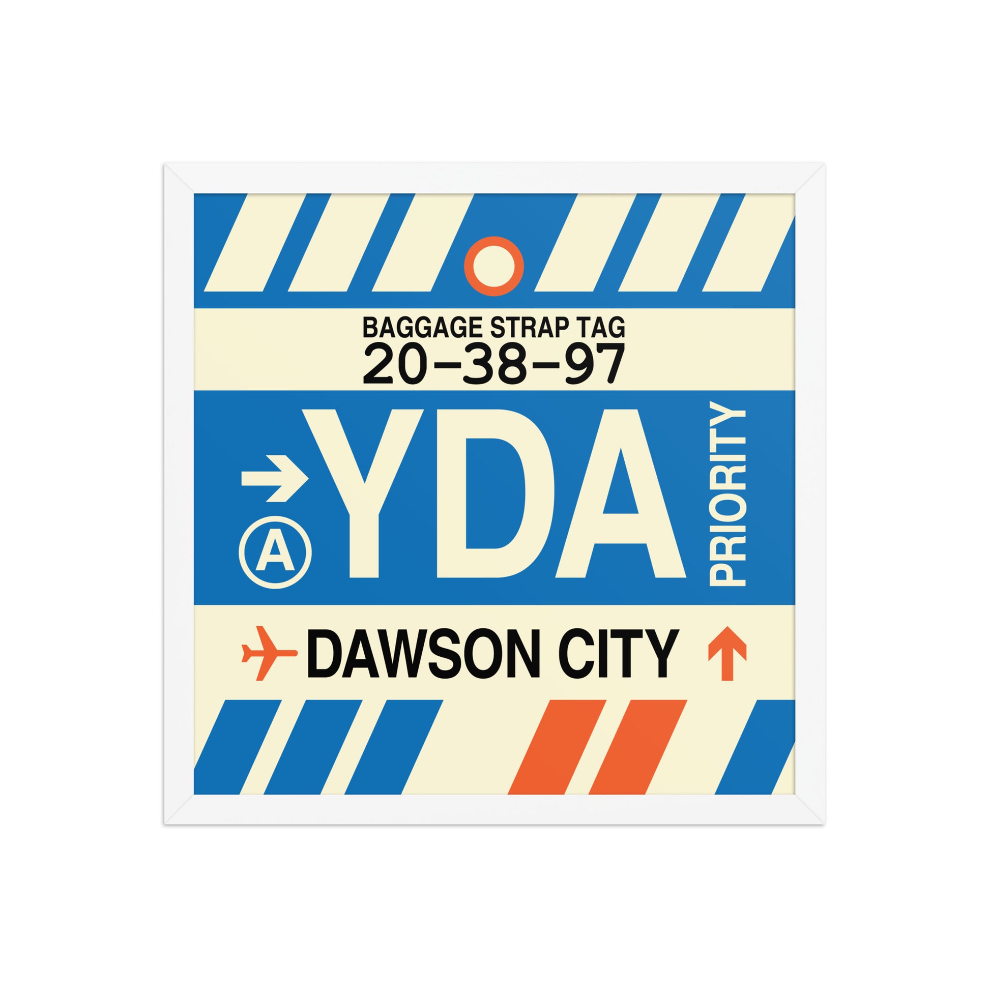 YDA Dawson City Framed Print • Jet Age Baggage Tag Design • YHM Designs - Image 14