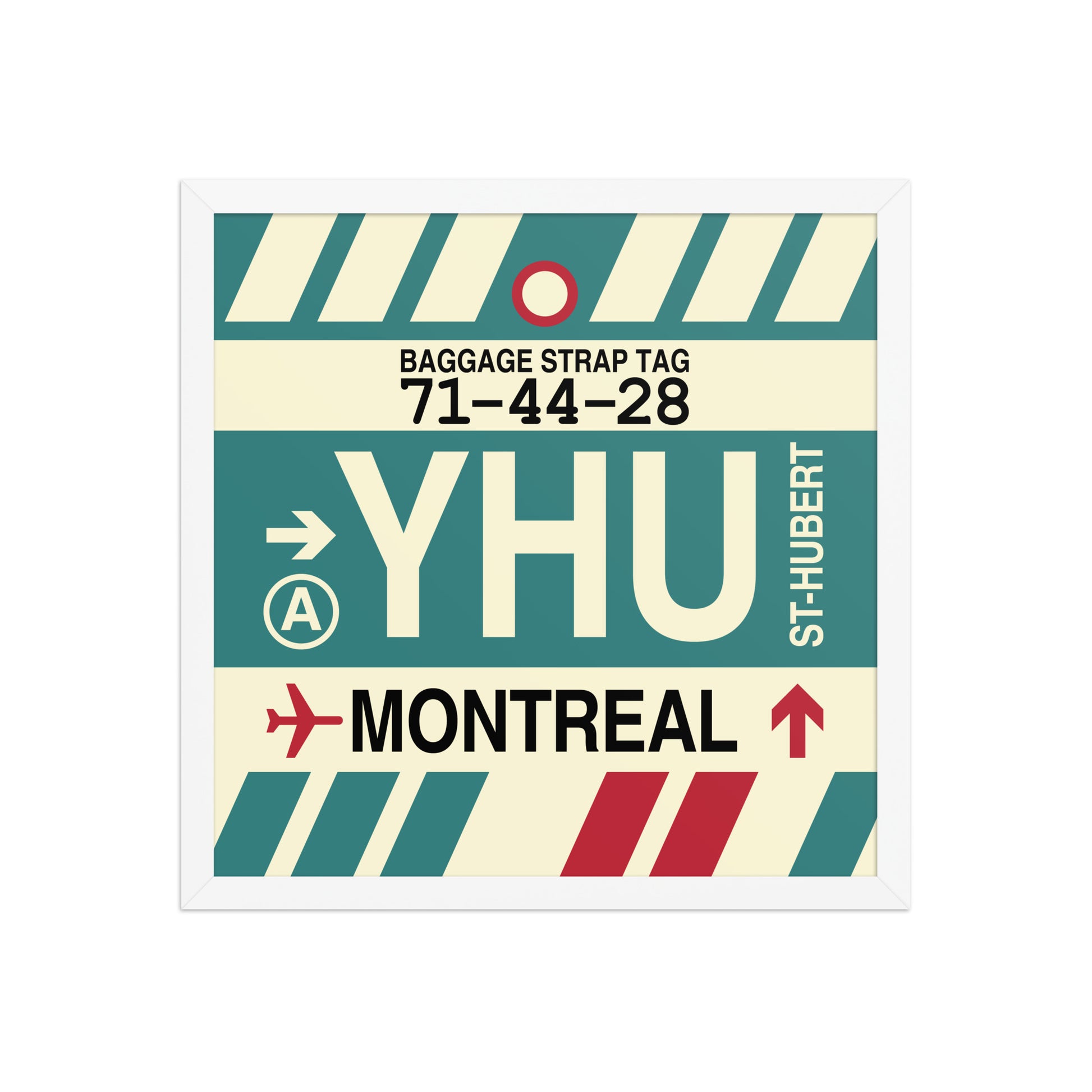 YHU Montreal Framed Print • Jet Age Baggage Tag Design • YHM Designs - Image 14