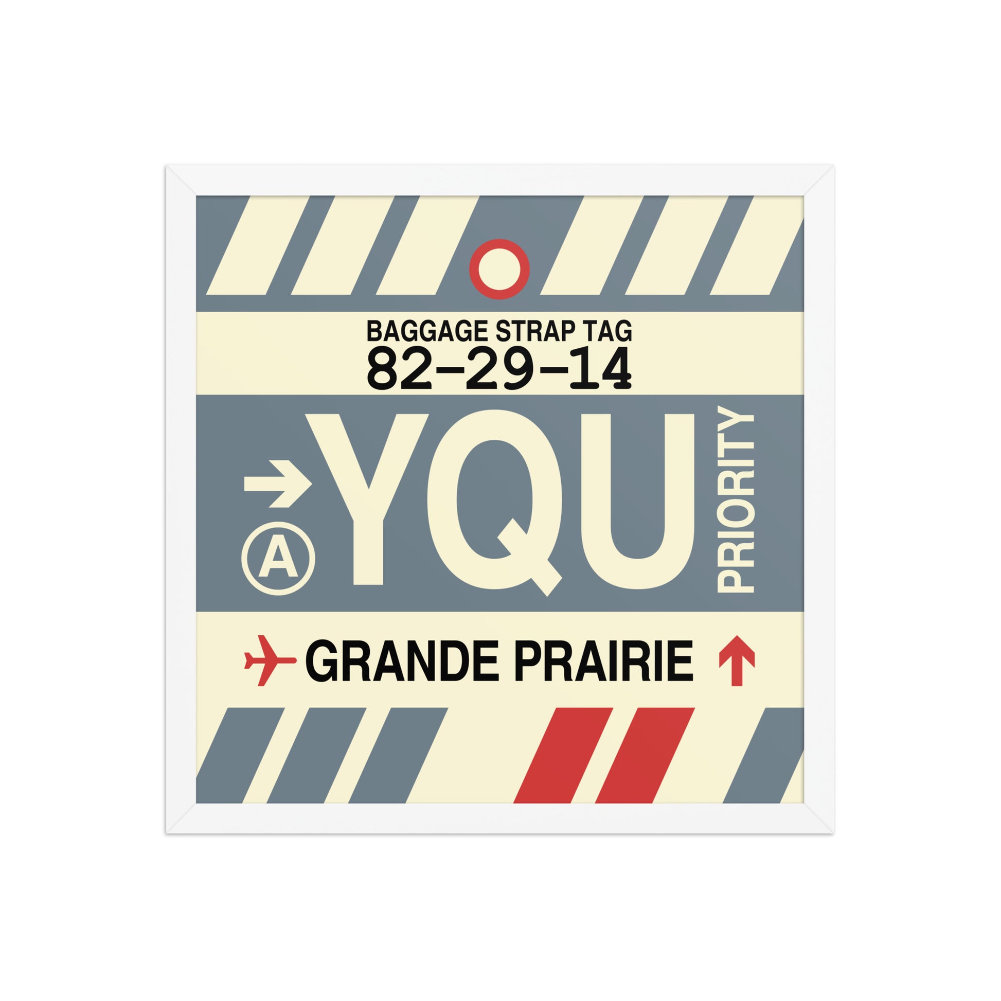 YQU Grande Prairie Framed Print • Jet Age Baggage Tag Design • YHM Designs - Image 14