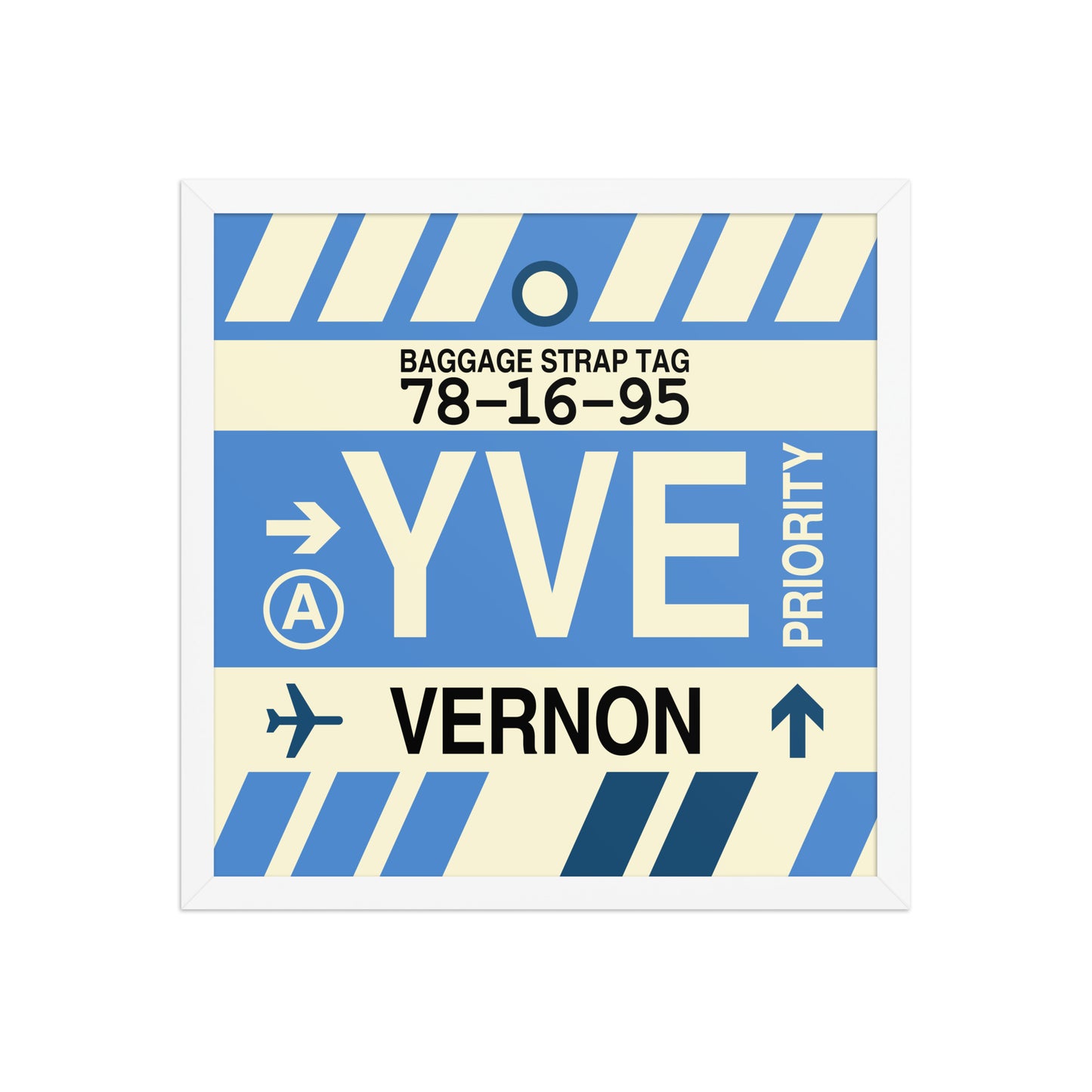 YVE Vernon Framed Print • Jet Age Baggage Tag Design • YHM Designs - Image 14