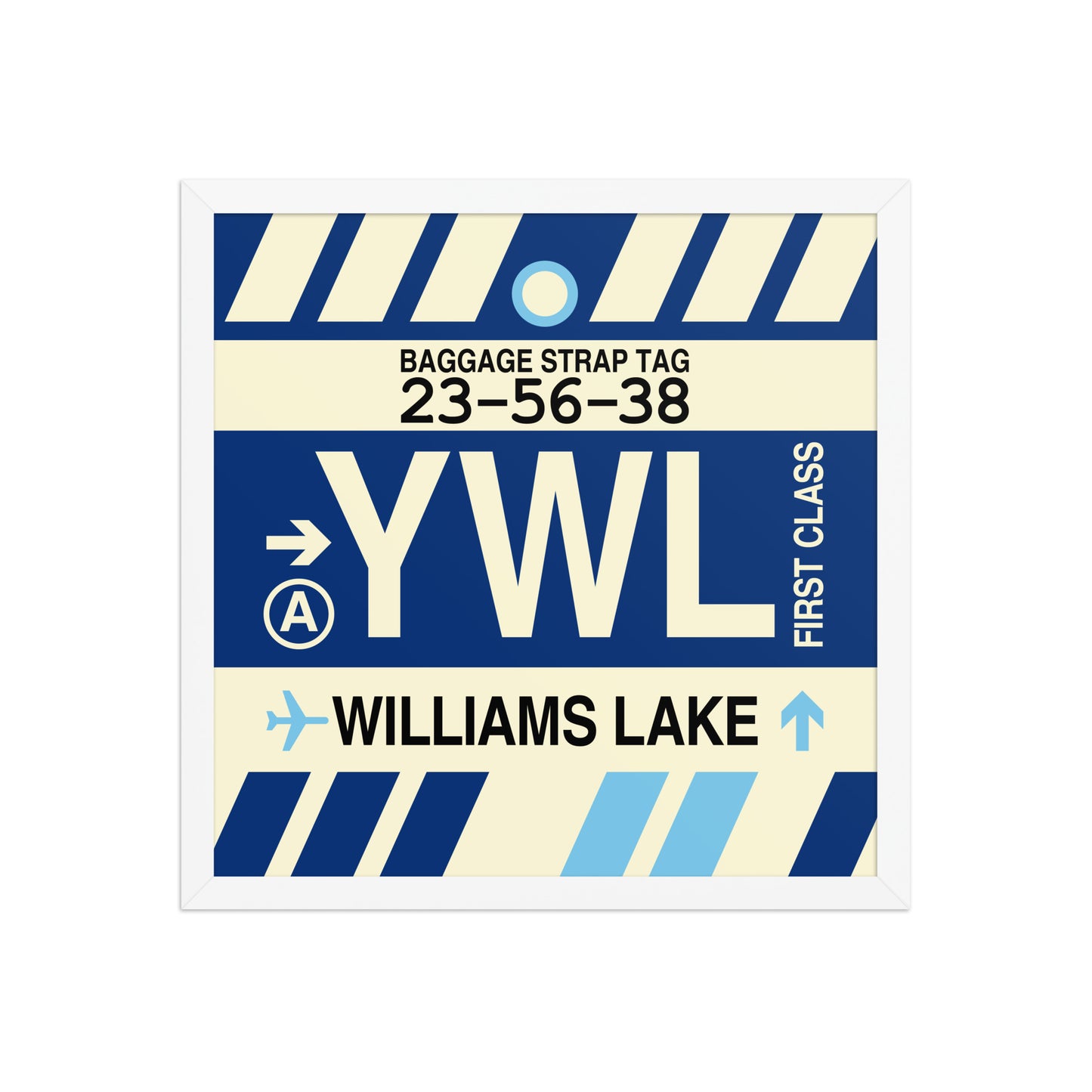 YWL Williams Lake Framed Print • Jet Age Baggage Tag Design • YHM Designs - Image 14