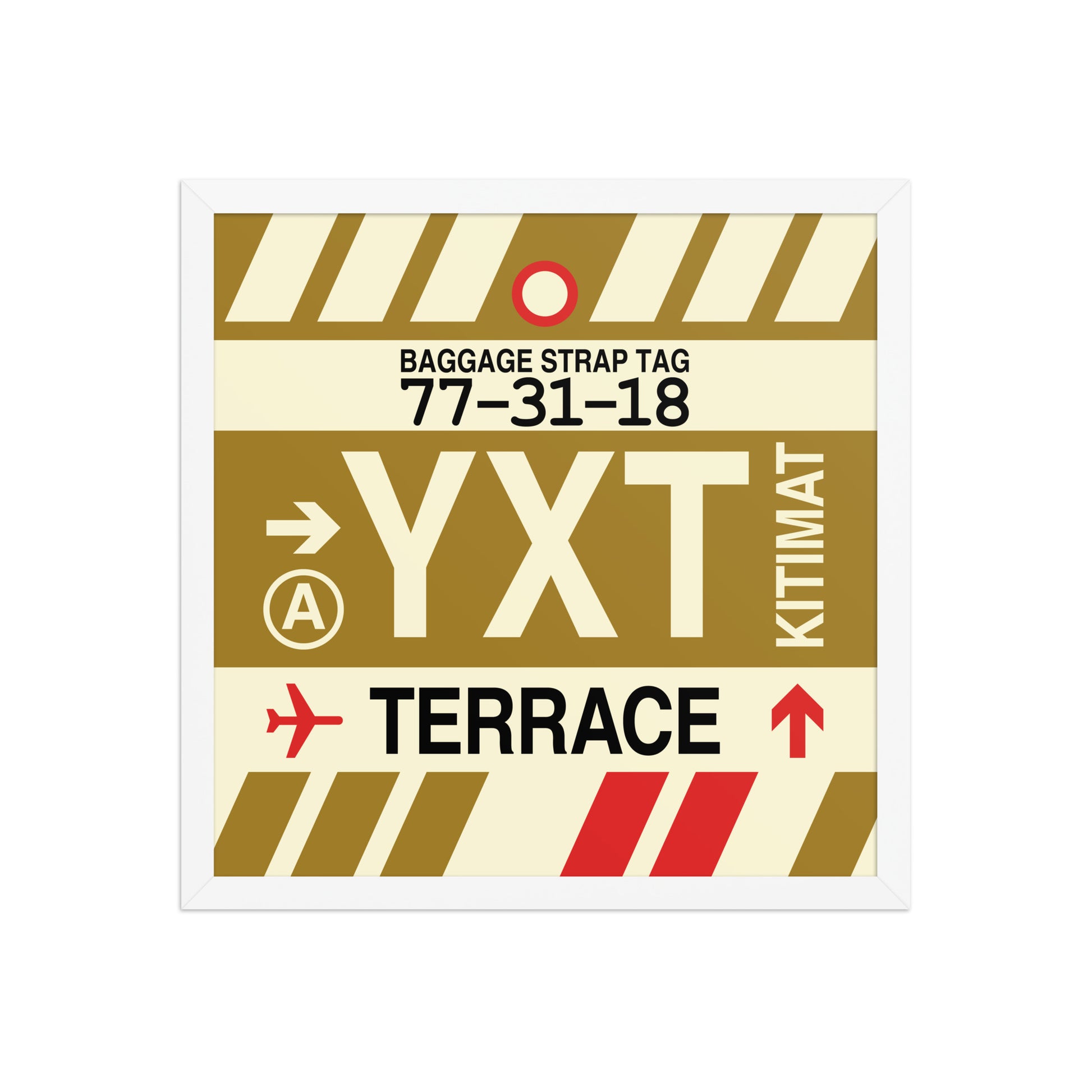 YXT Terrace Framed Print • Jet Age Baggage Tag Design • YHM Designs - Image 14