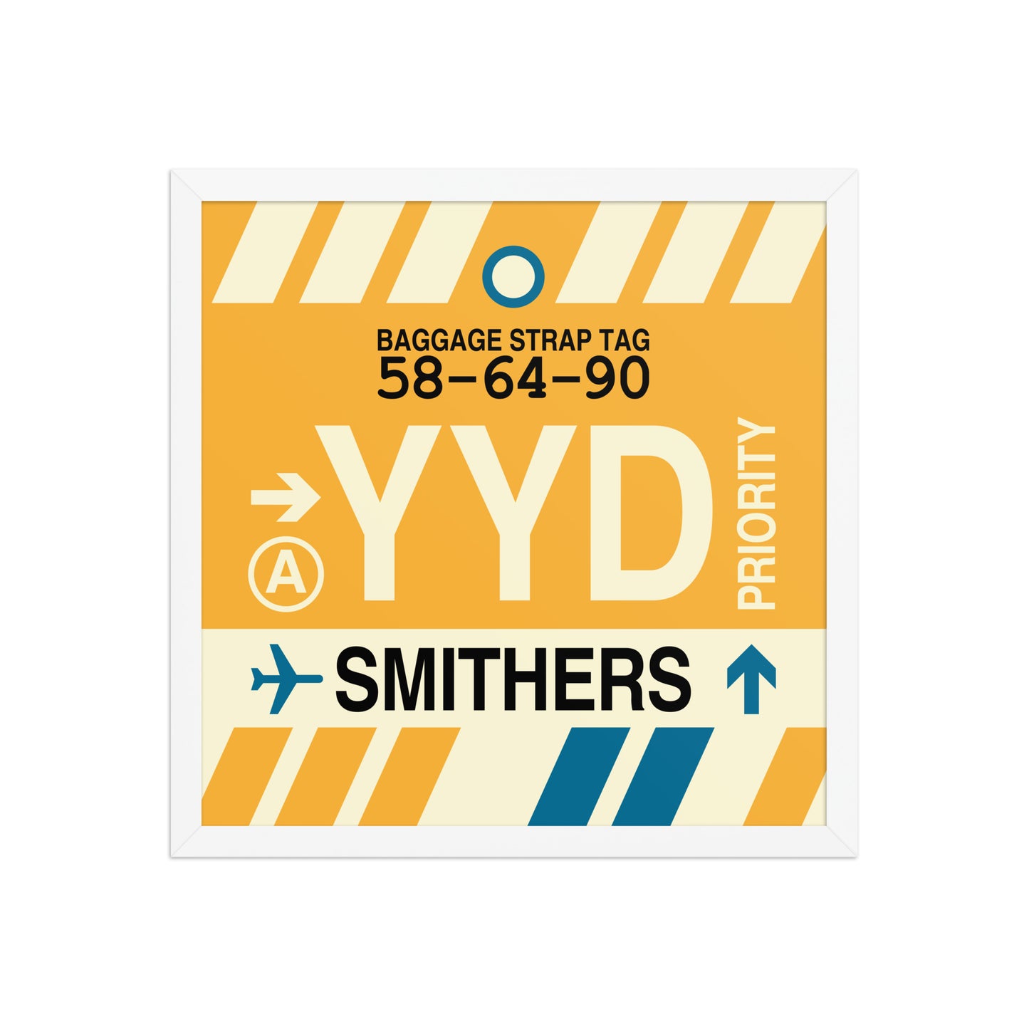 YYD Smithers Framed Print • Jet Age Baggage Tag Design • YHM Designs - Image 14