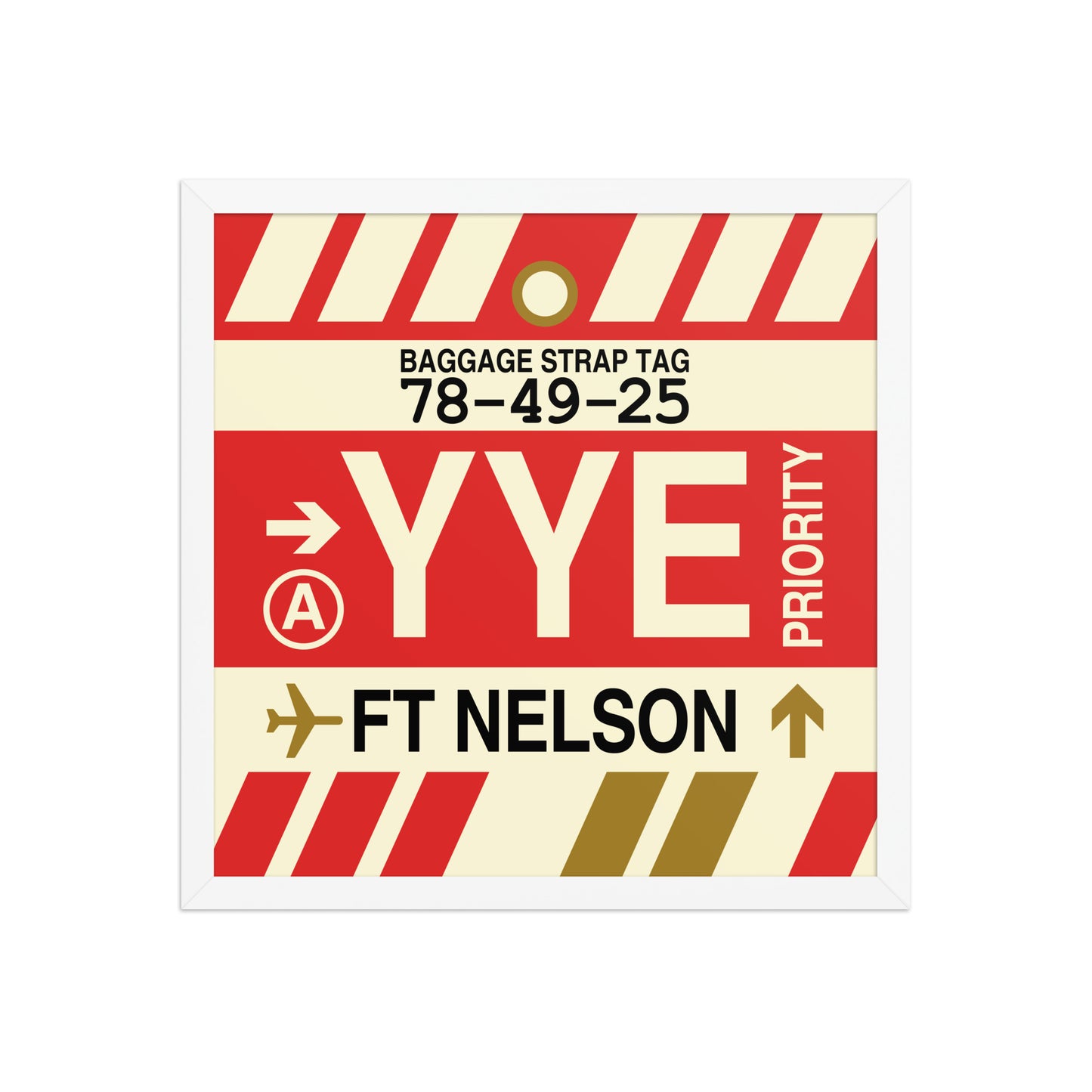 YYE Fort Nelson Framed Print • Jet Age Baggage Tag Design • YHM Designs - Image 14