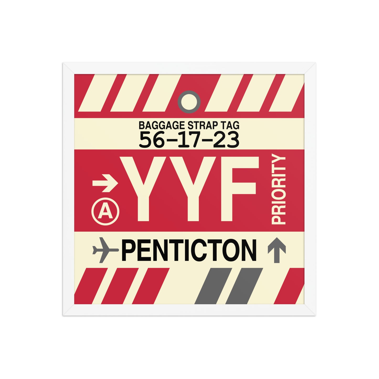 YYF Penticton Framed Print • Jet Age Baggage Tag Design • YHM Designs - Image 14