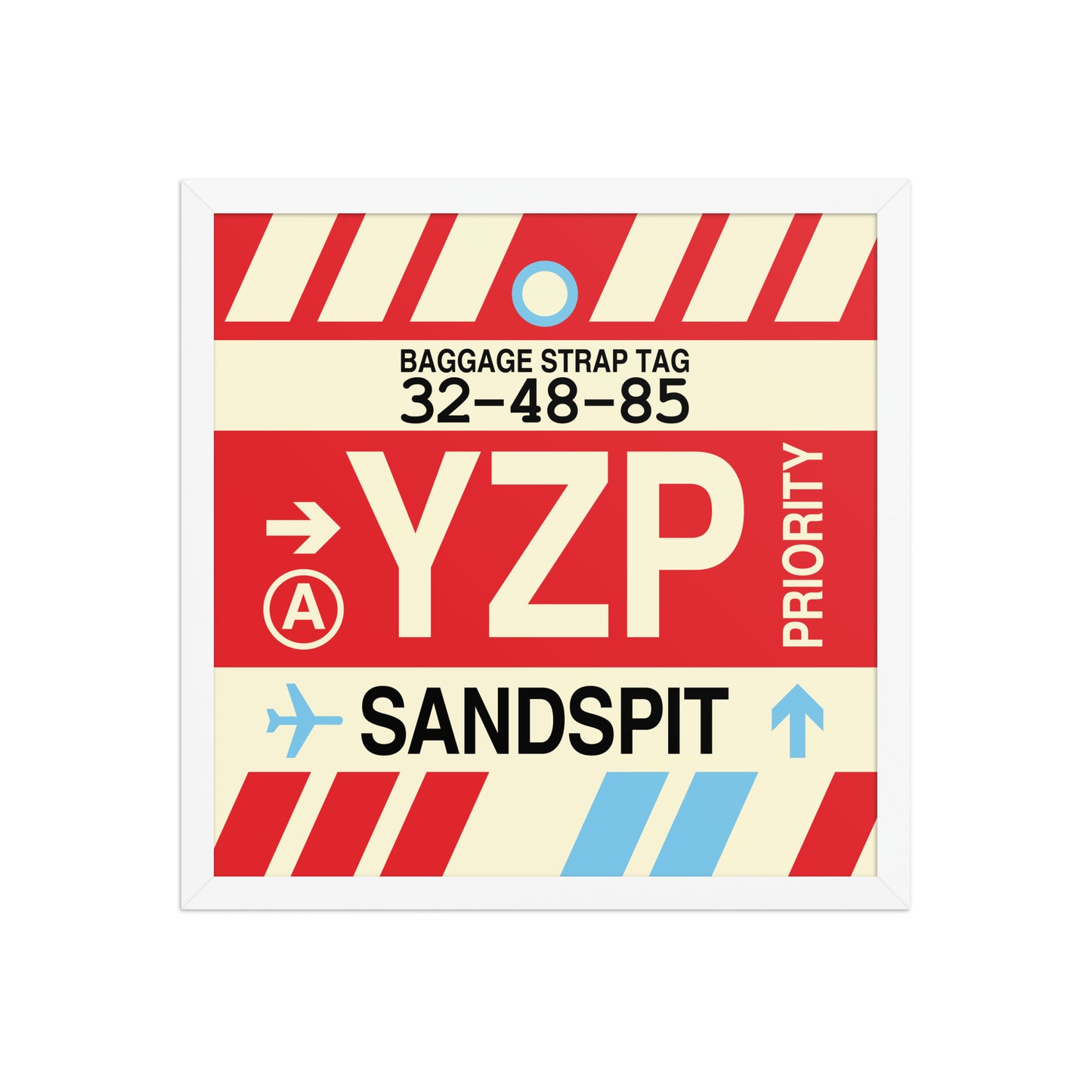 YZP Sandspit Framed Print • Jet Age Baggage Tag Design • YHM Designs - Image 14