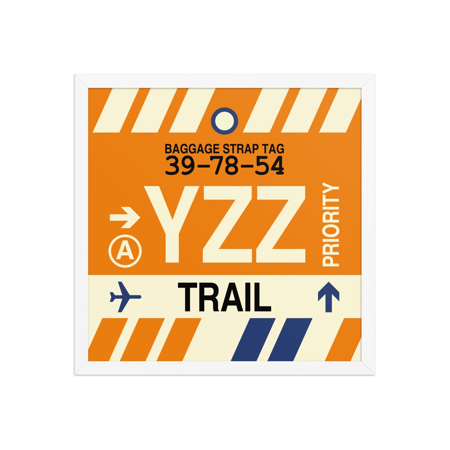 YZZ Trail Framed Print • Jet Age Baggage Tag Design • YHM Designs - Image 14